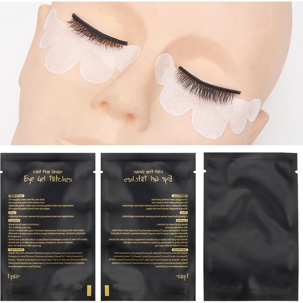 Juego de 100 pares de almohadillas de gel YS para ojos - Negro