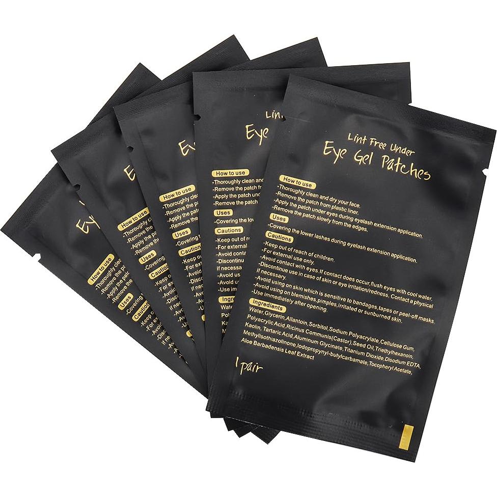 Juego de 100 pares de almohadillas de gel YS para ojos - Negro