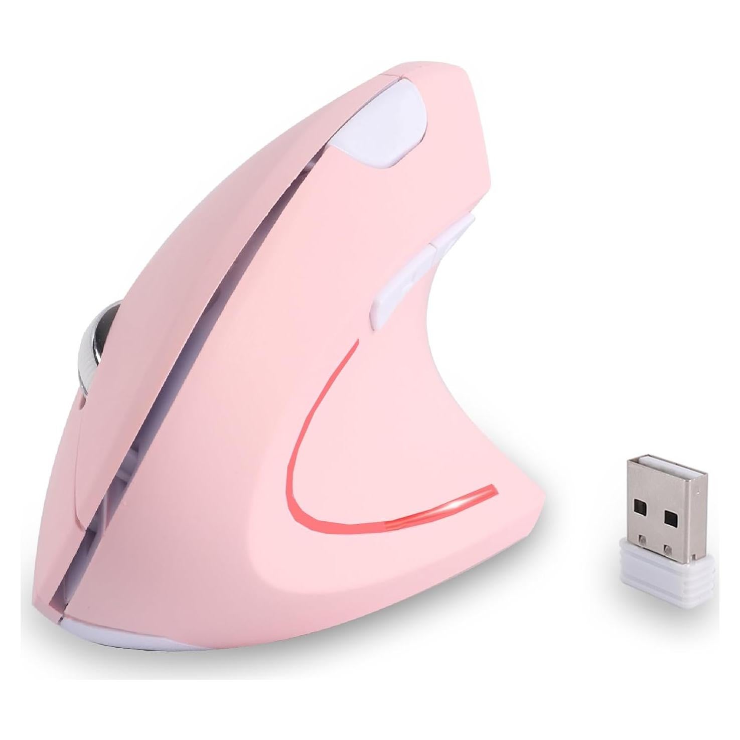 Ratón Inalámbrico Ergonomico Rosa para Mano Izquierda - SHARE SUNSHINE