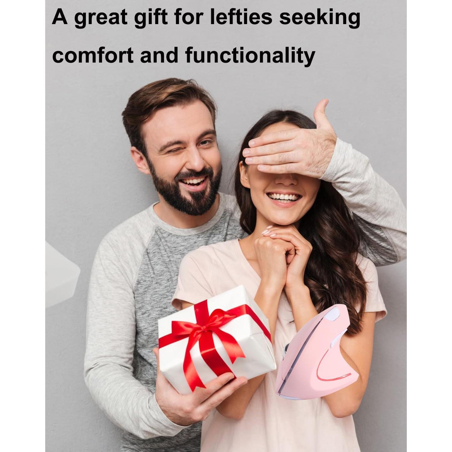 Ratón Inalámbrico Ergonomico Rosa para Mano Izquierda - SHARE SUNSHINE