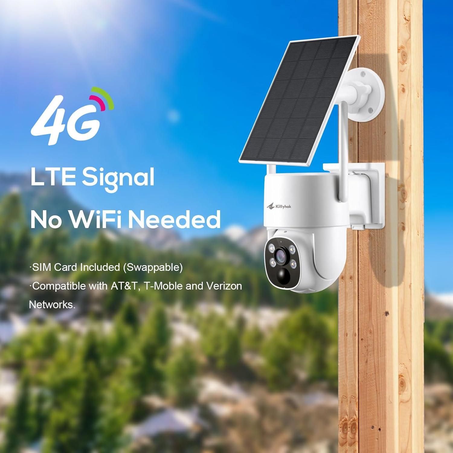 Cámara de Seguridad Solar Kittyhok 4G LTE Inalámbrica 2K