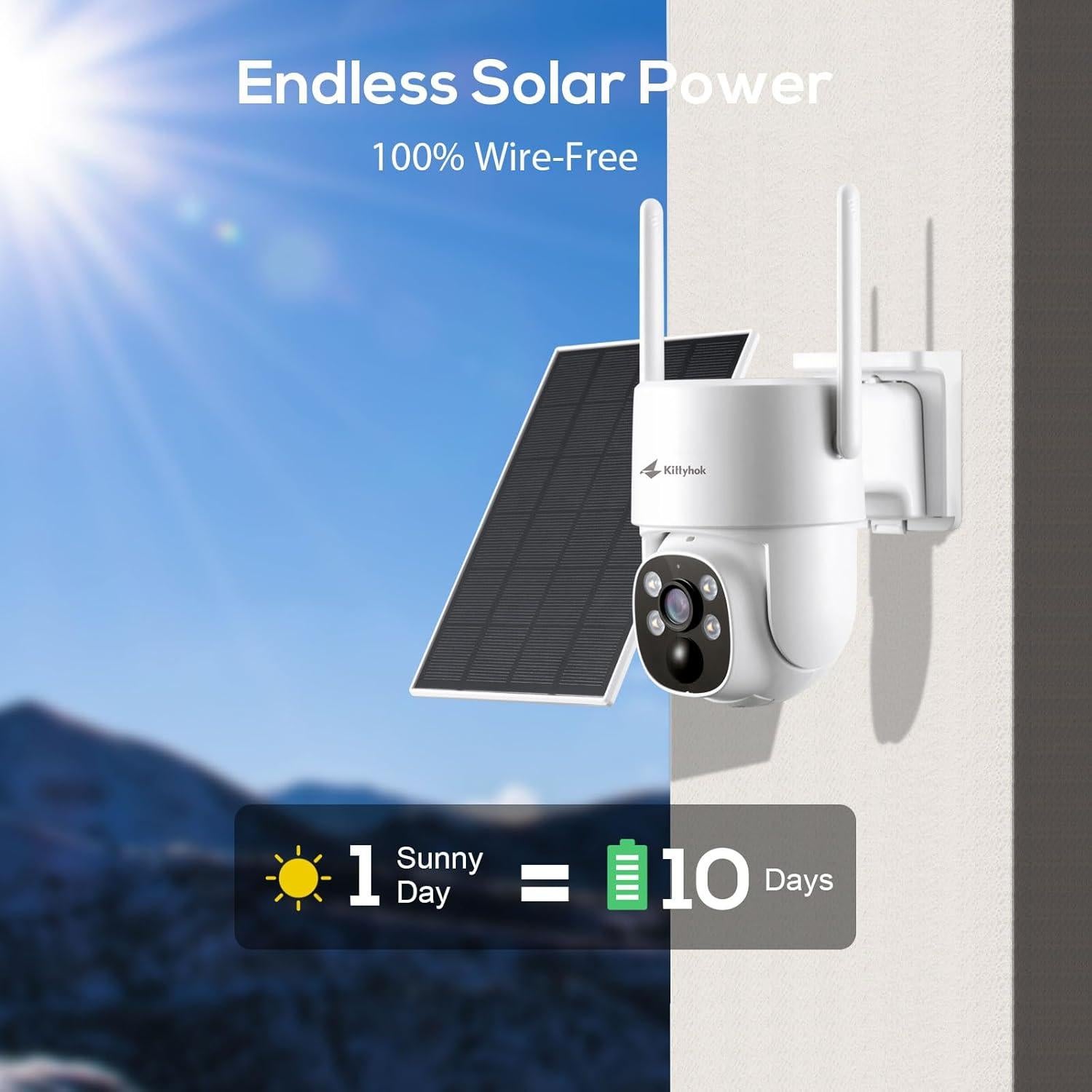 Cámara de Seguridad Solar Kittyhok 4G LTE Inalámbrica 2K