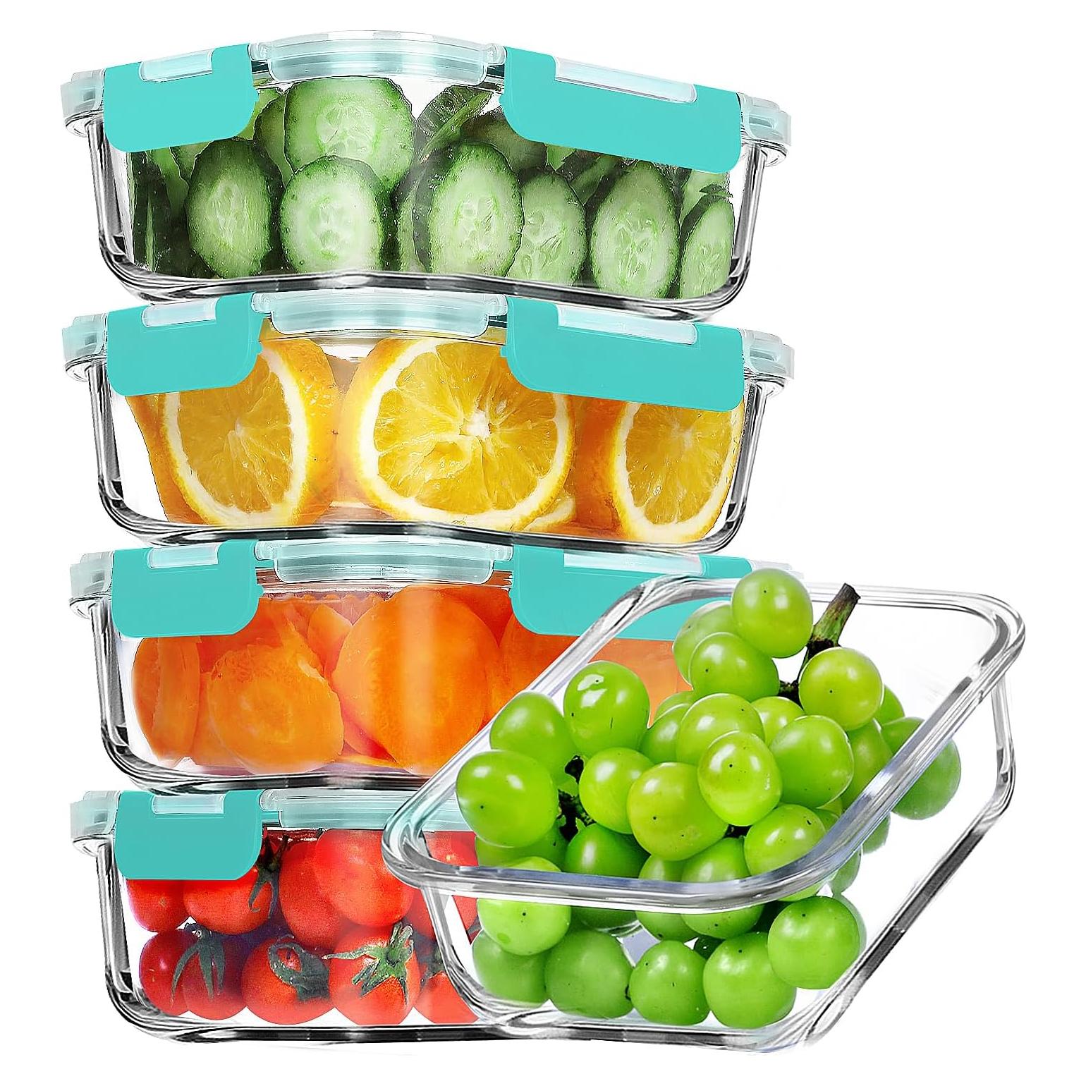 Contenedores de Vidrio Herméticos VERONES 5 Piezas 1057ml