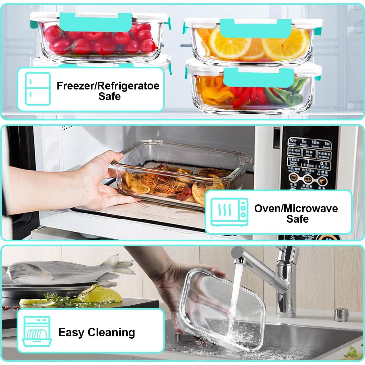 Contenedores de Vidrio Herméticos VERONES 5 Piezas 1057ml
