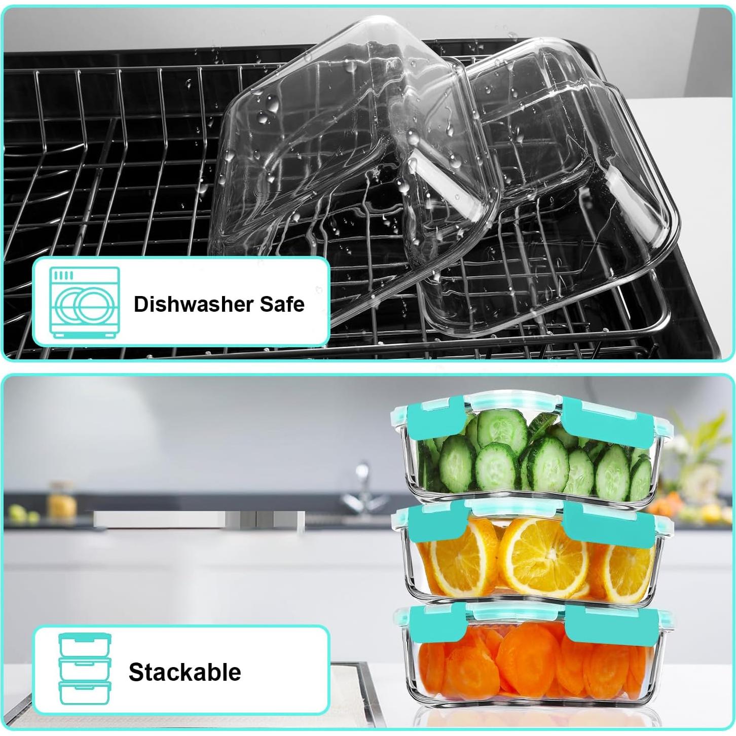 Contenedores de Vidrio Herméticos VERONES 5 Piezas 1057ml