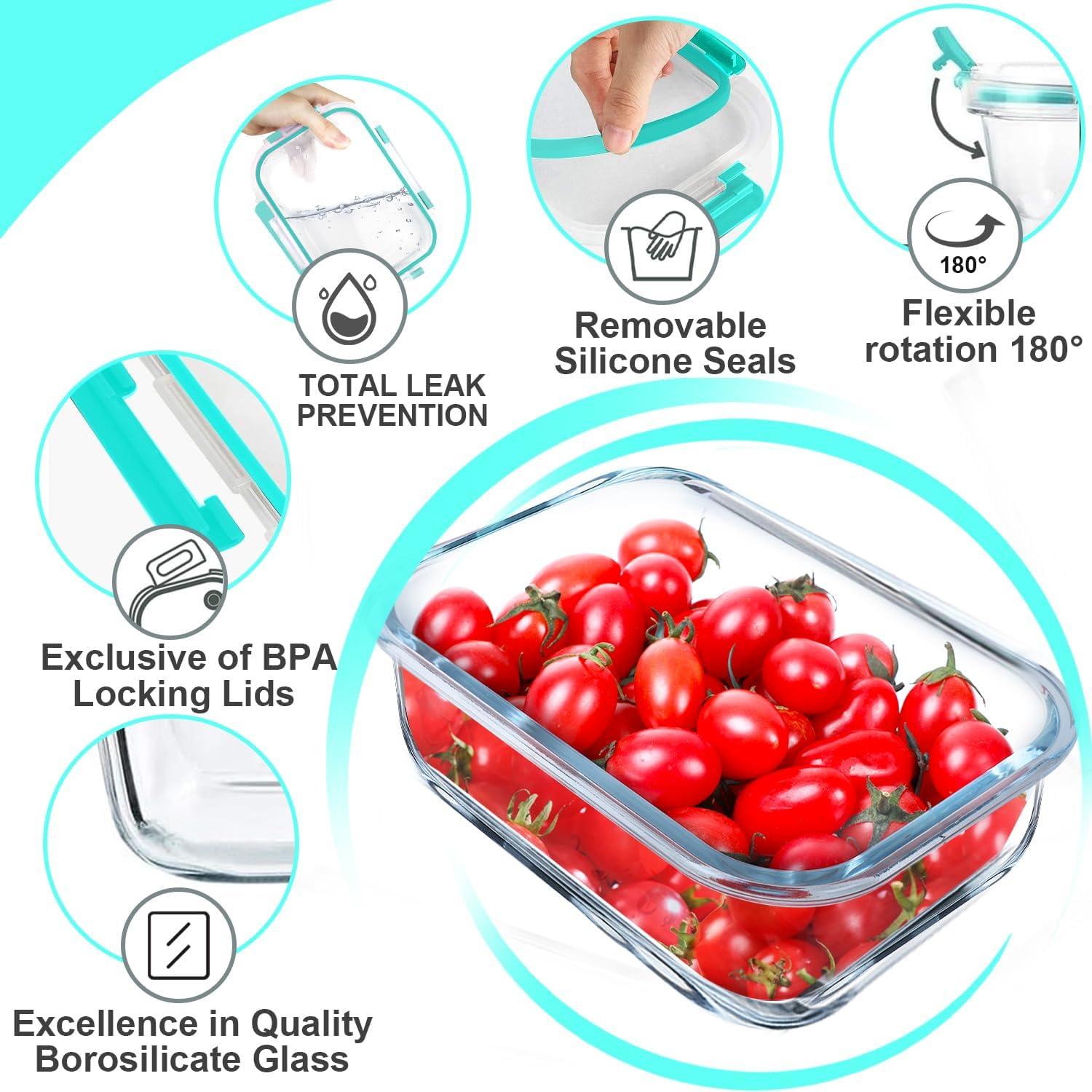 Contenedores de Vidrio Herméticos VERONES 5 Piezas 1057ml