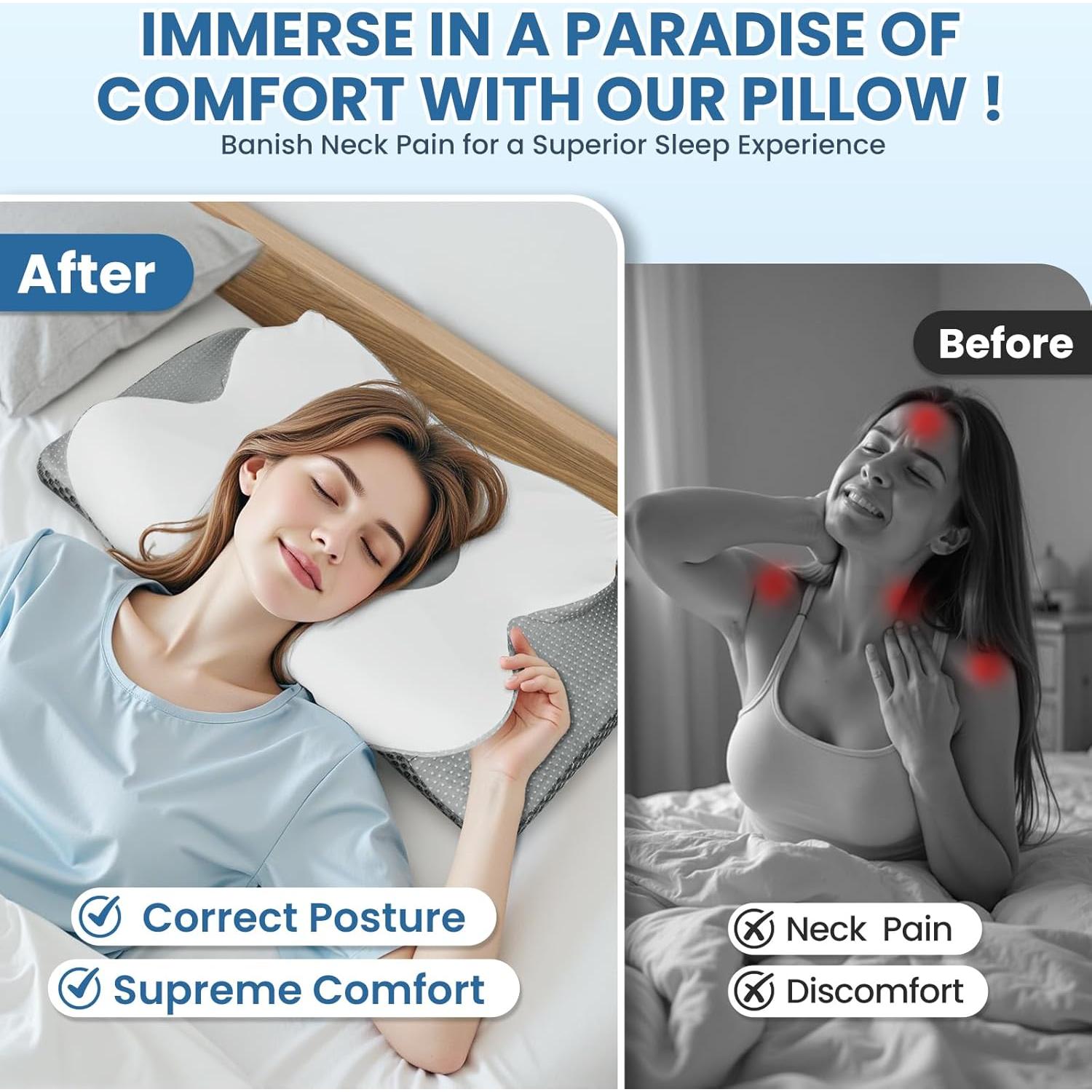 Almohada Cervical TranquilZone Ergonómica Espuma Viscoelástica