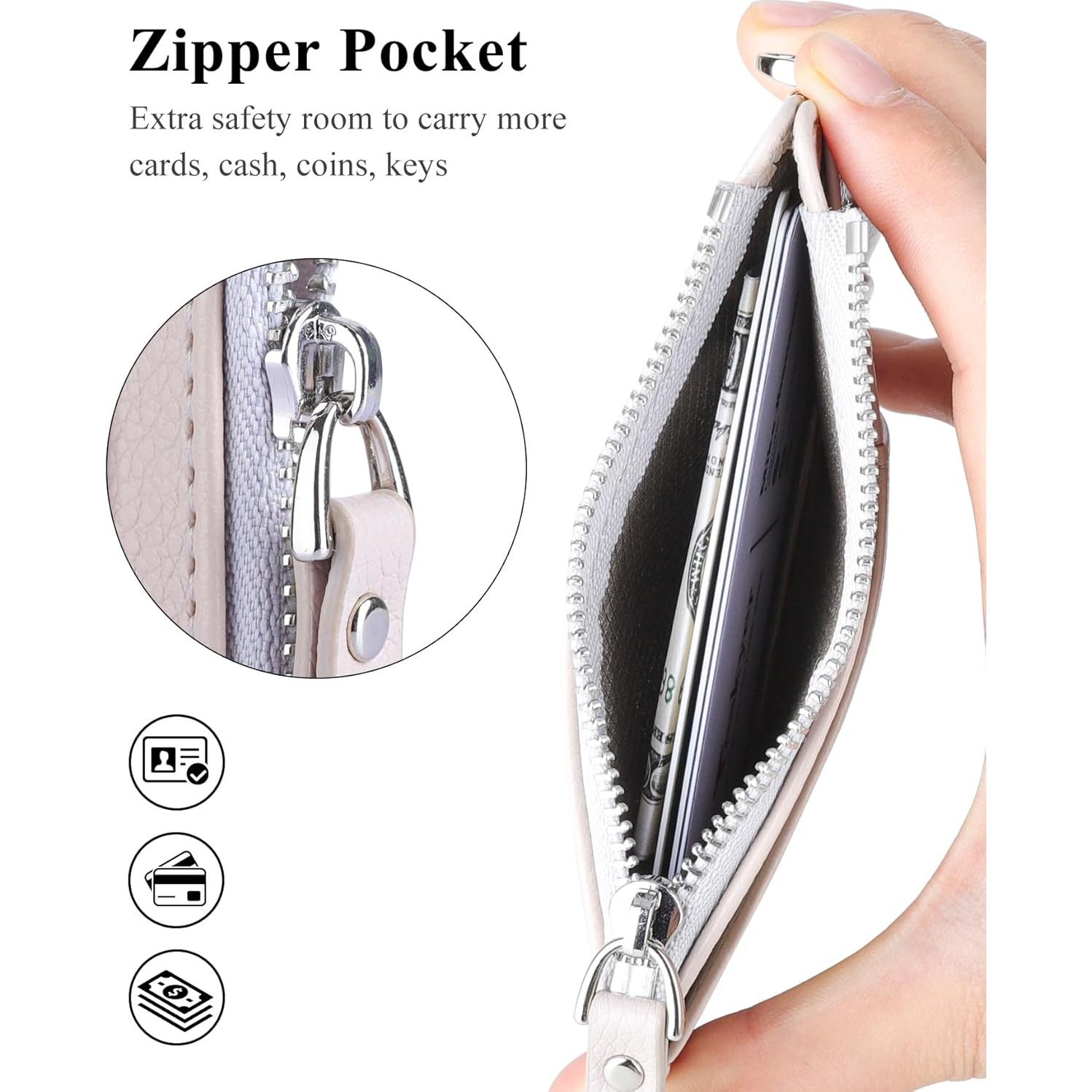 Billetera delgada Teskyer RFID beige 9 compartimentos 0.2 cm