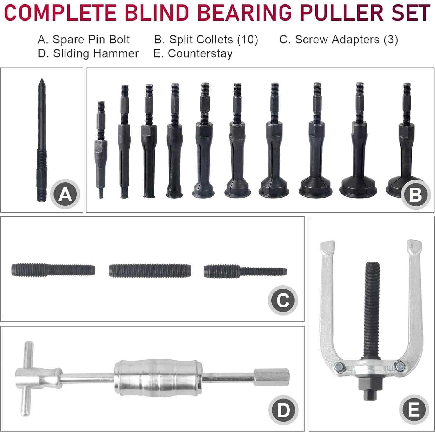 Juego de Extractores de Rodamientos DAYUAN 16 Piezas con Martillo