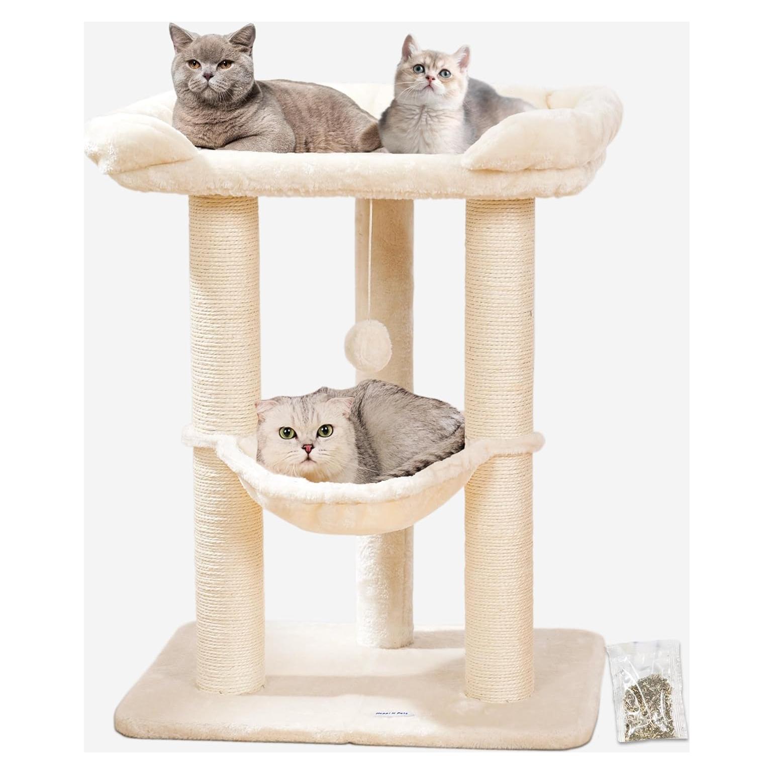 Árbol para Gatos Happi N Pets 71 cm con Cama Grande Beige