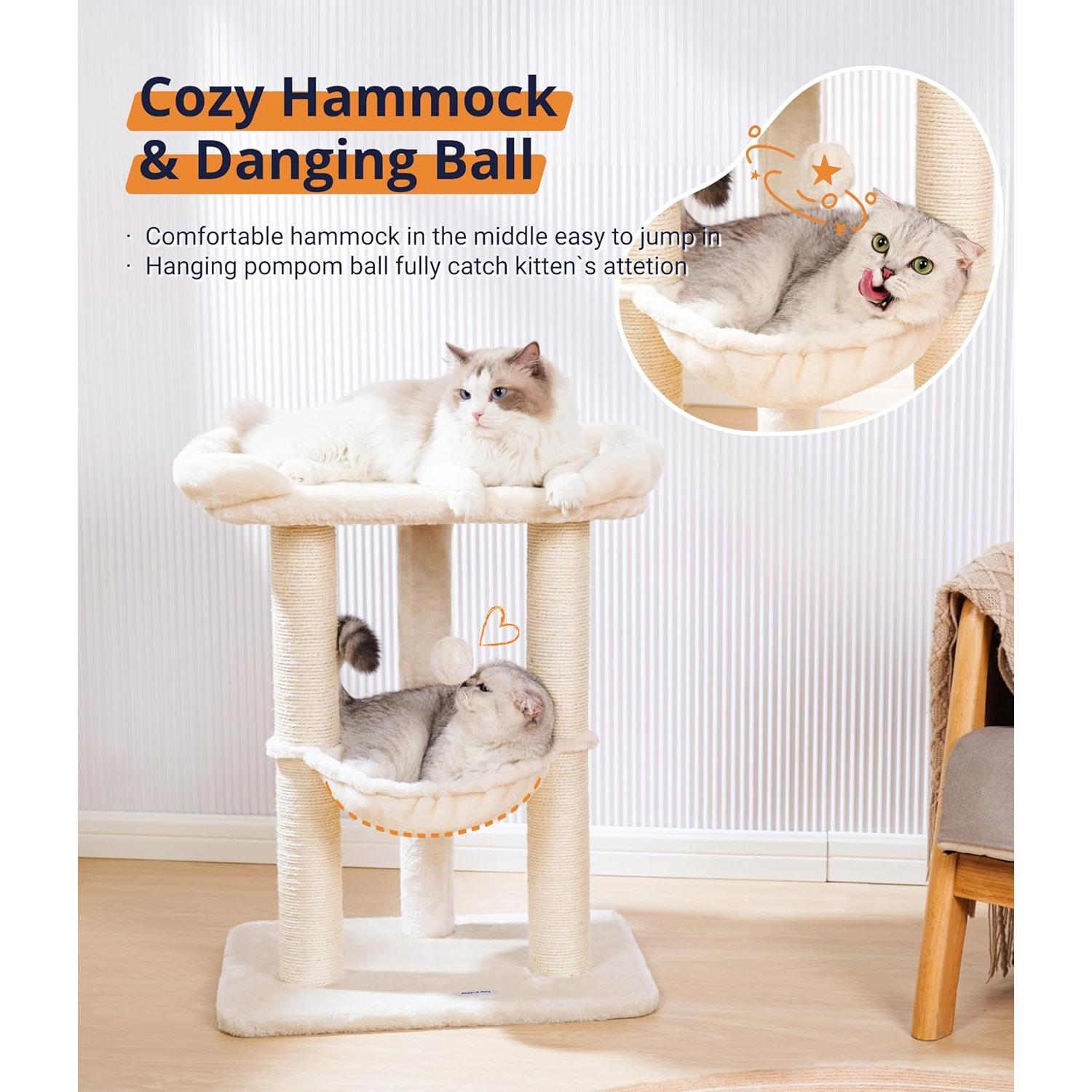 Árbol para Gatos Happi N Pets 71 cm con Cama Grande Beige