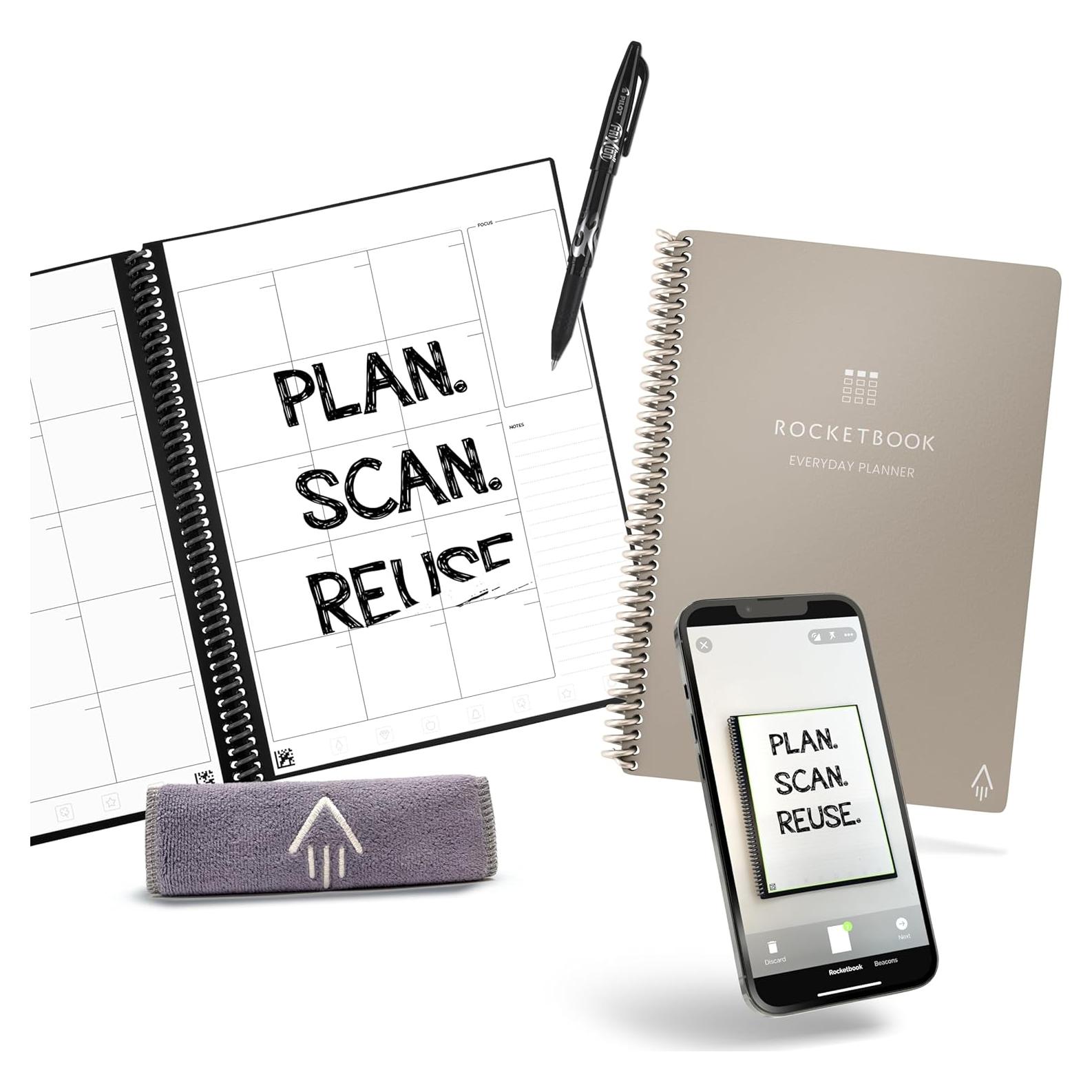 Planificador Diario Rocketbook Reutilizable Ejecutivo Beige 15.24x22.35