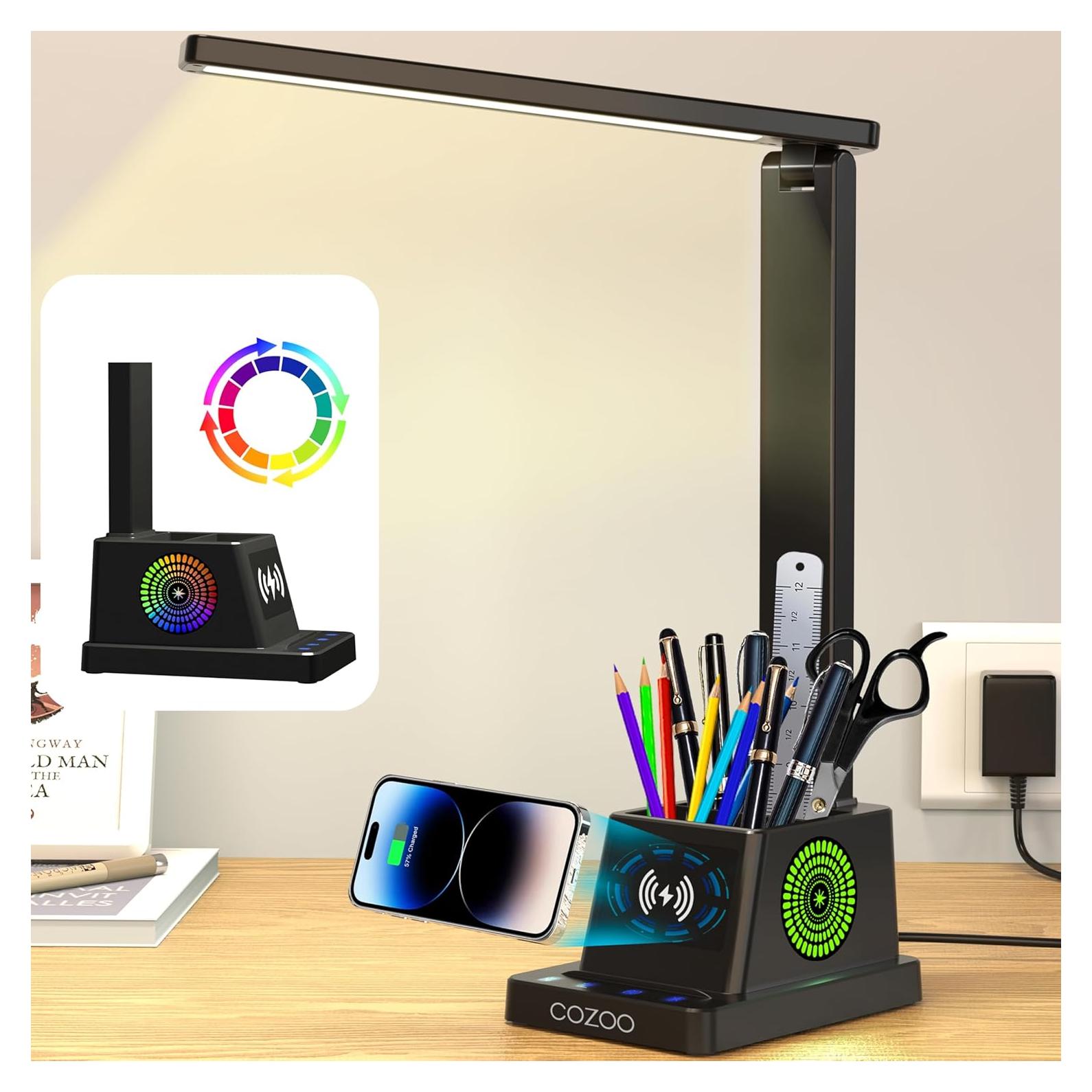 Lámpara de Escritorio Cozoo LED con Cargador Inalámbrico 37cm