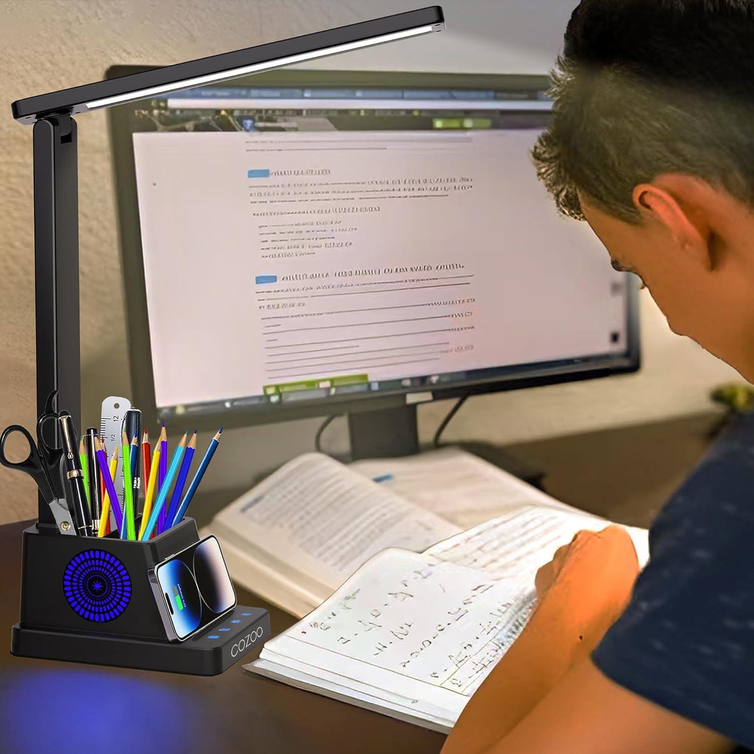 Lámpara de Escritorio Cozoo LED con Cargador Inalámbrico 37cm