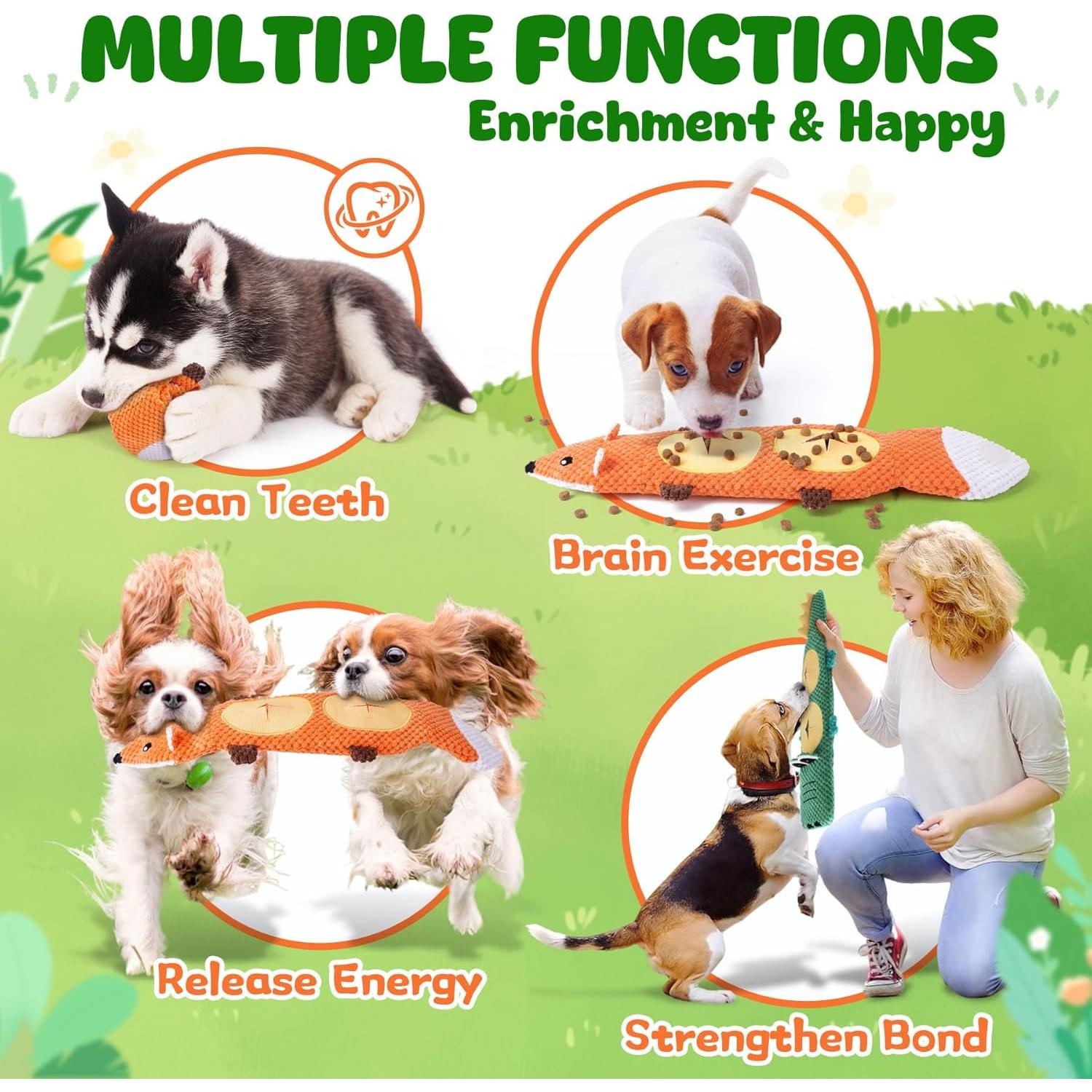 Juguetes para Perros XIUGOAL 2 Piezas Interactivos Sin Relleno