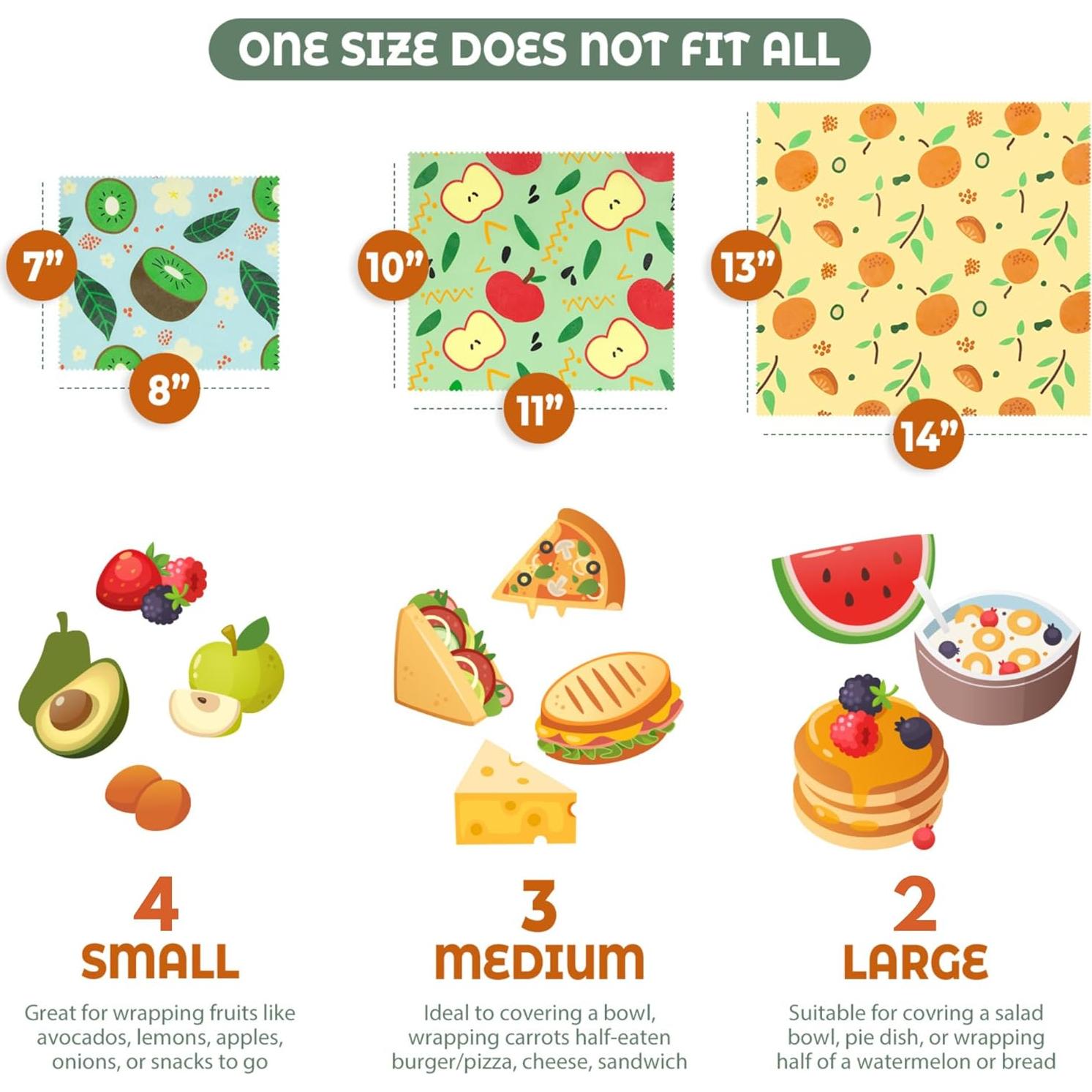 Envolturas de Cera de Abeja Akeeko - 9 Piezas Reutilizables