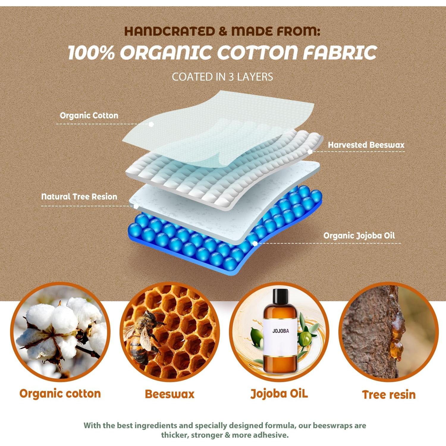 Envolturas de Cera de Abeja Akeeko - 9 Piezas Reutilizables