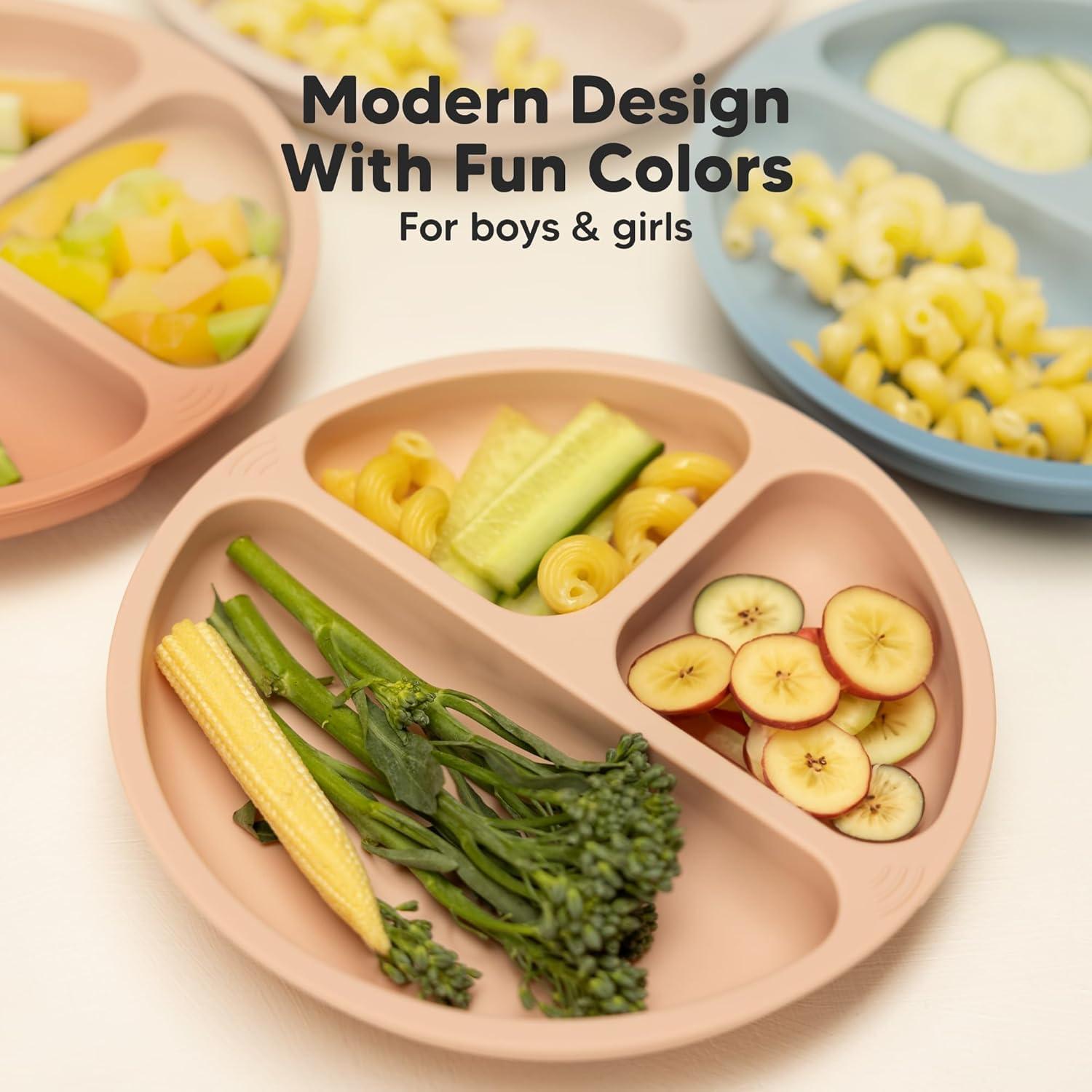 Platos de Succión de Silicona KeaBabies - 3 Unidades Alpes