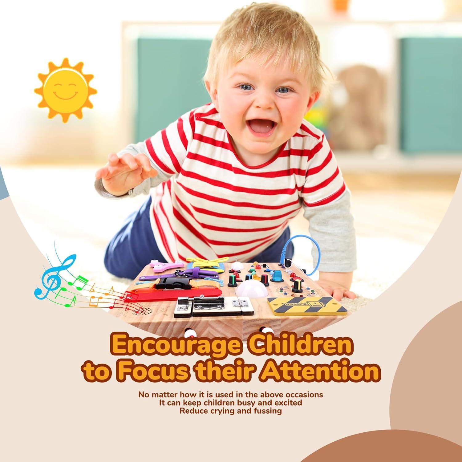 Tablero Ocupado Montessori para Niños 1-3 Años - Juguete Sensorial