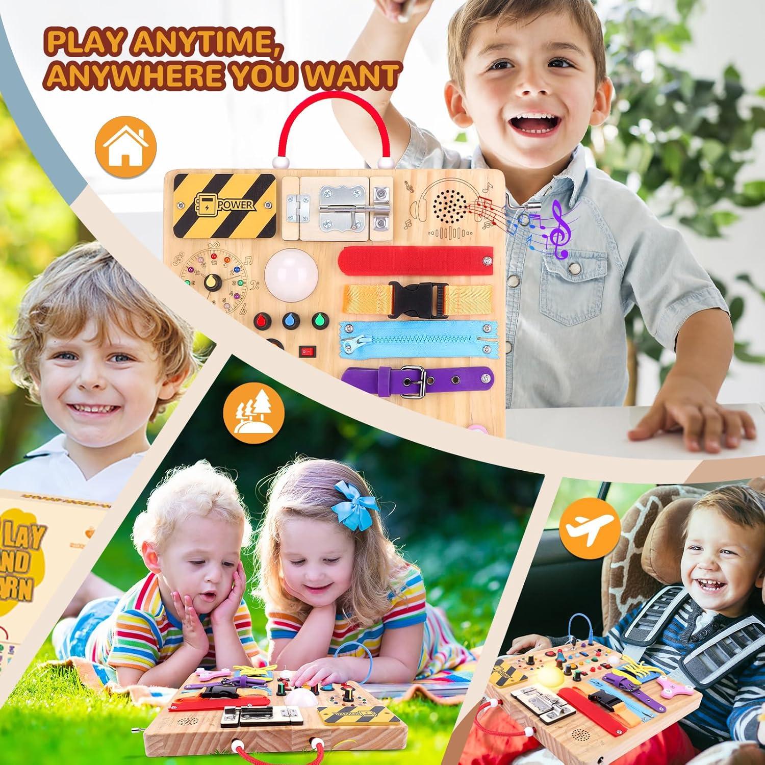 Tablero Ocupado Montessori para Niños 1-3 Años - Juguete Sensorial