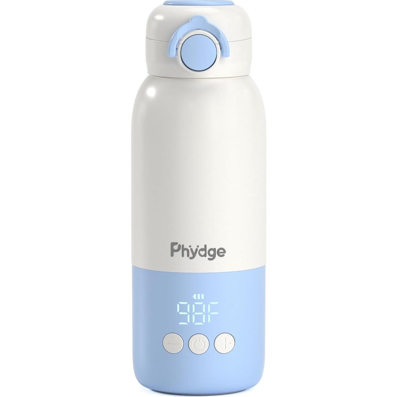 Calentador de Botellas Portátil Phydge 12.5oz Azul - Control de Temperatura