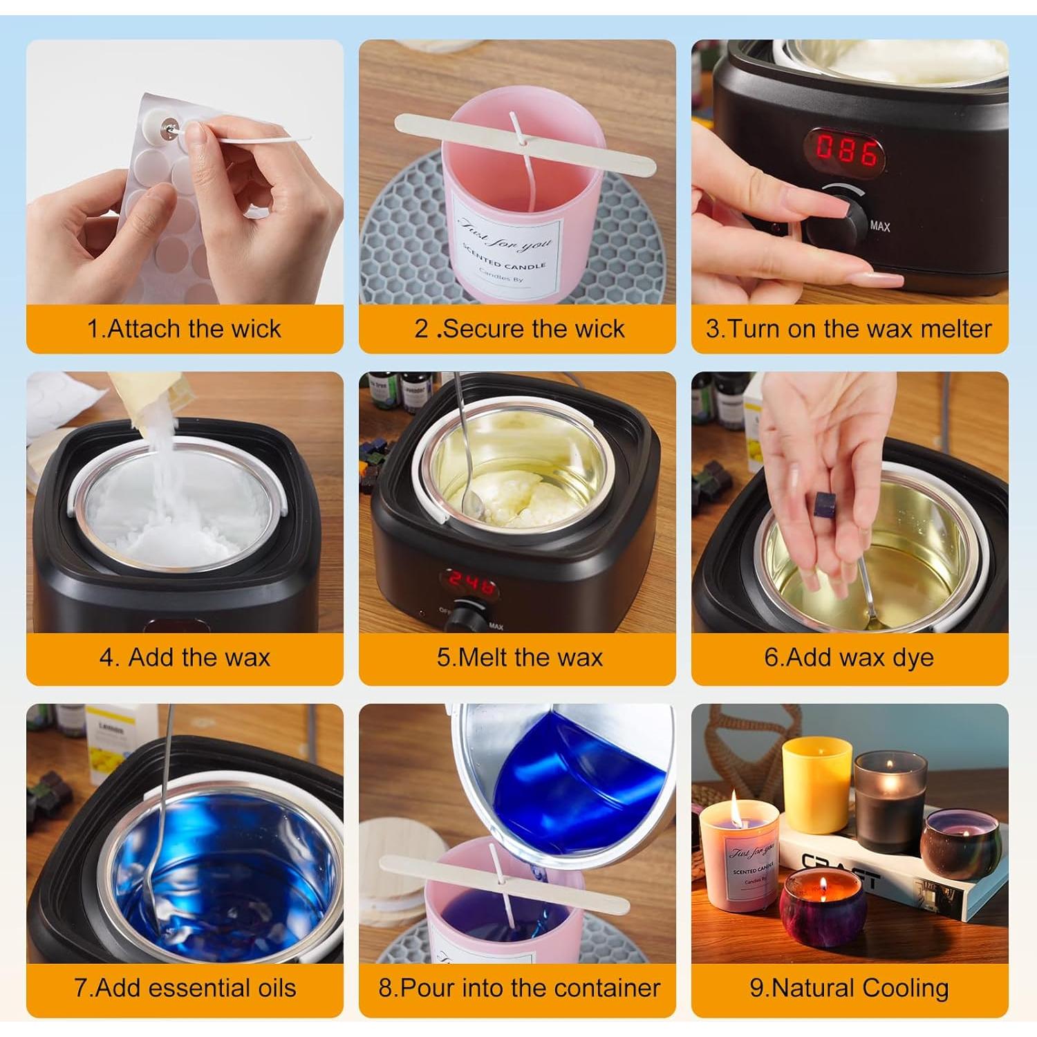 Kit de Fabricación de Velas Yayena con Calentador Digital 54 Piezas