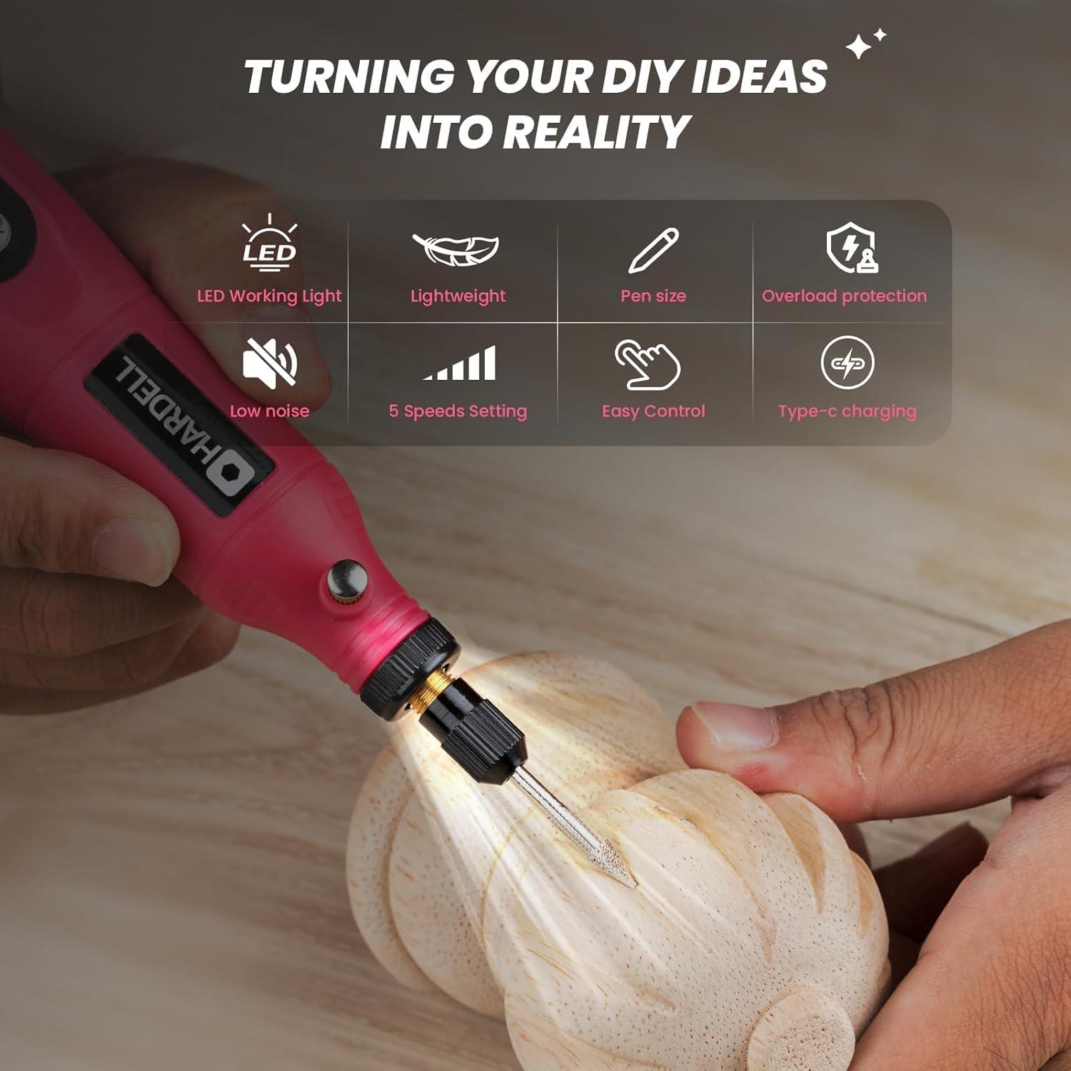 Herramienta Rotativa Cordless HARDELL 3.7V 18000RPM 36 Accesorios