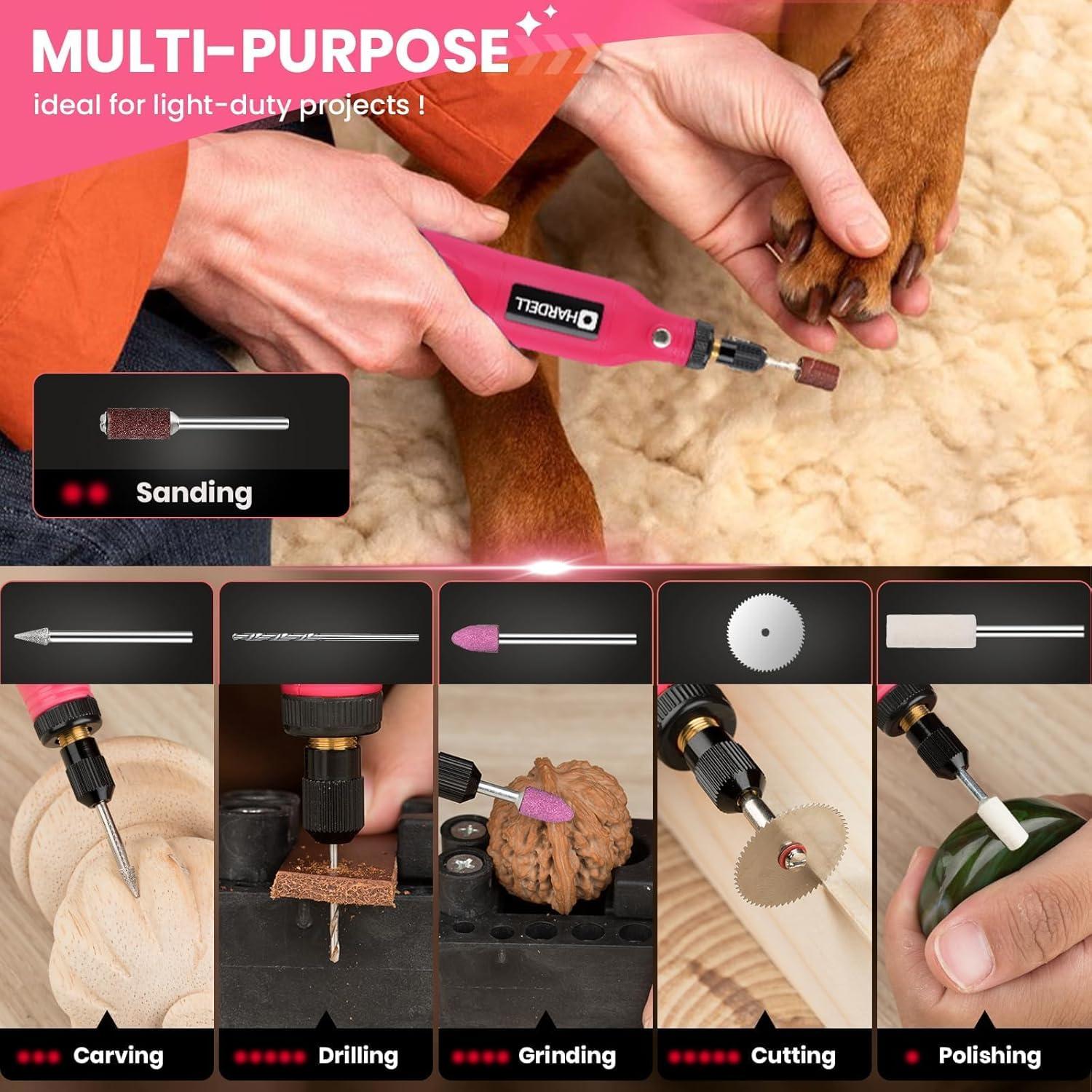 Herramienta Rotativa Cordless HARDELL 3.7V 18000RPM 36 Accesorios