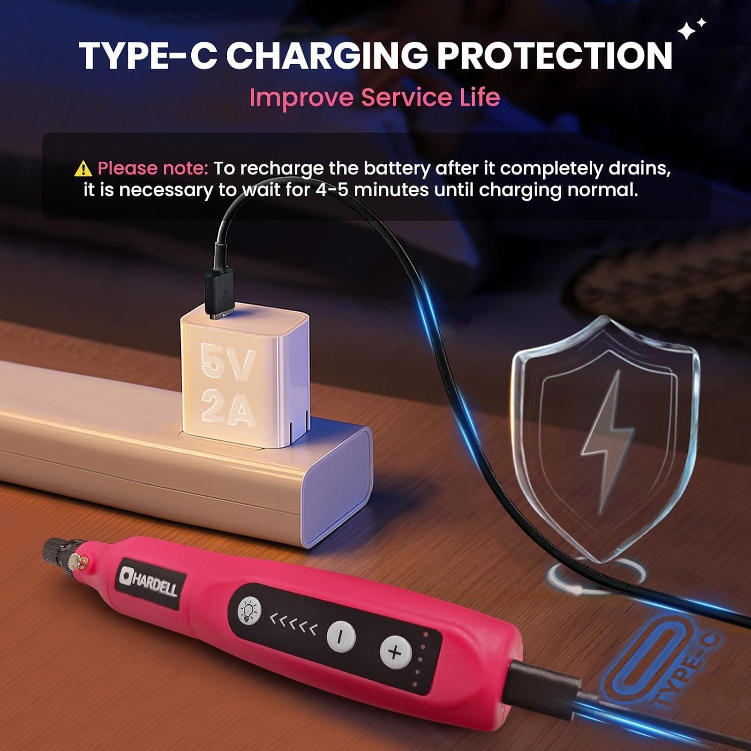 Herramienta Rotativa Cordless HARDELL 3.7V 18000RPM 36 Accesorios