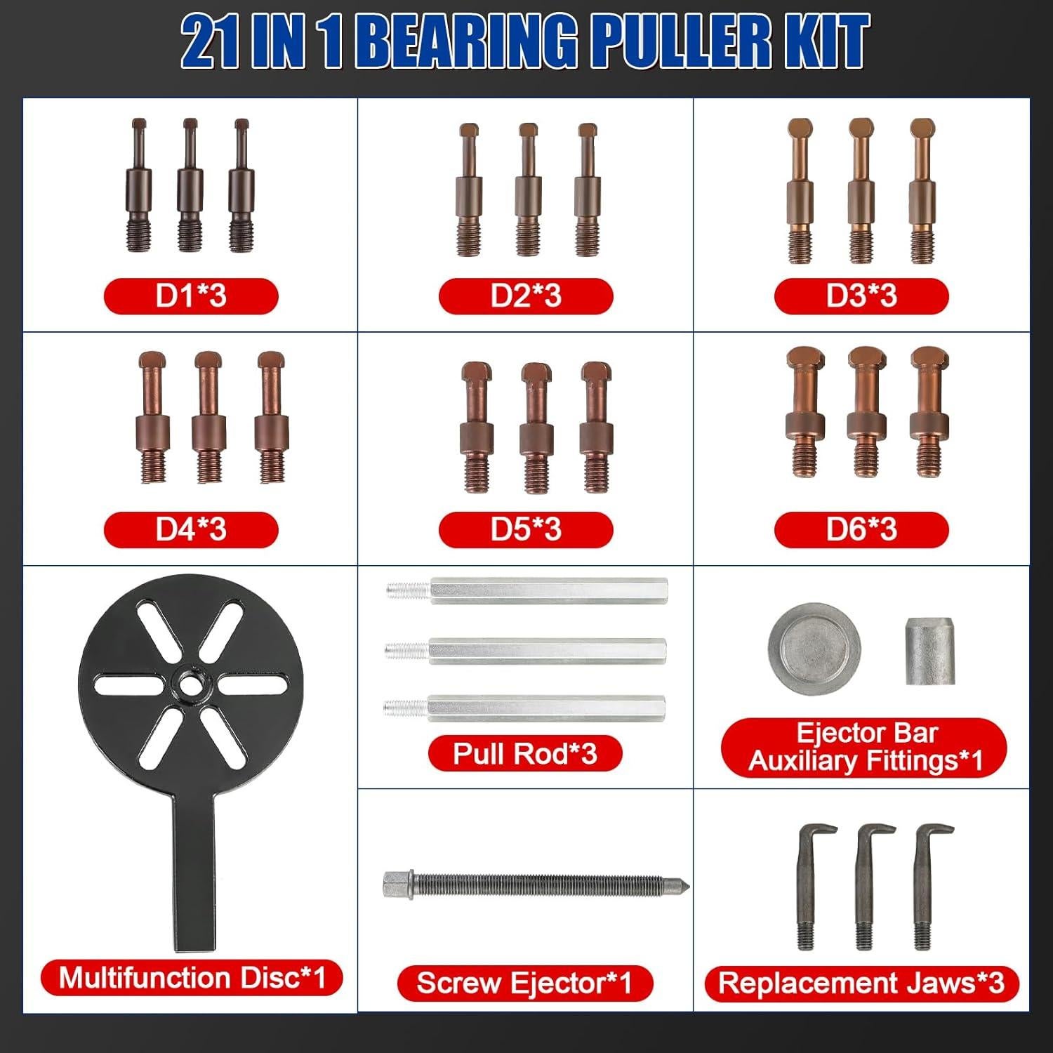 Kit de Extractor de Rodamientos 21 en 1 NYXOVA - Acero Vanadio