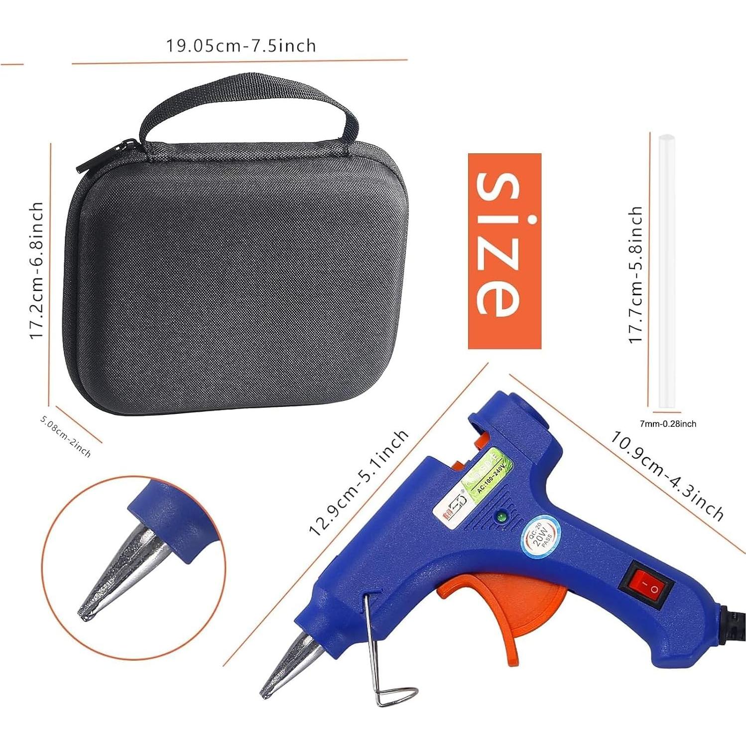 Pistola de Pegamento Caliente Glamgen 20W con 20 Barras