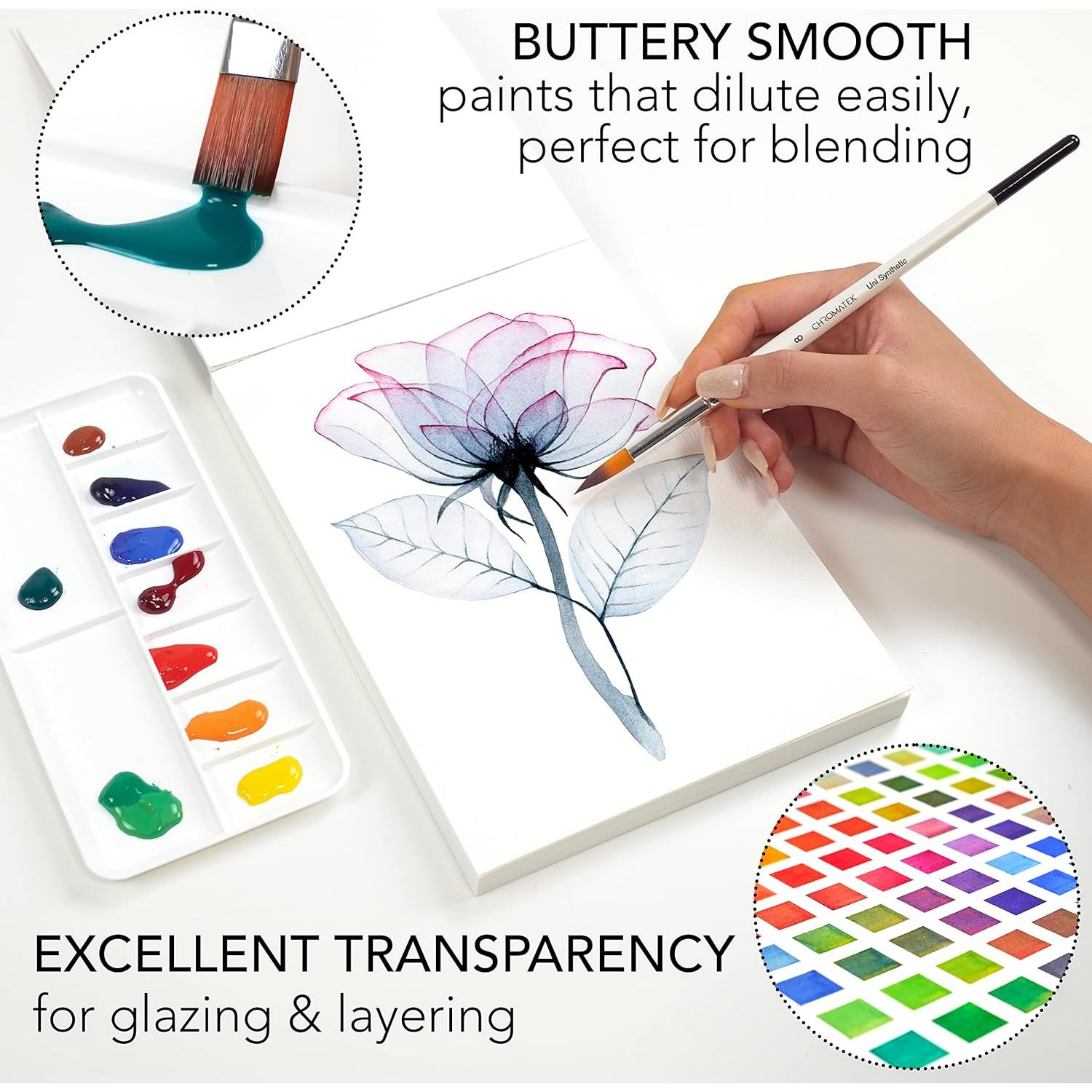 Juego de Pintura Acuarela CHROMATEK - Kit 62 Piezas para Artistas