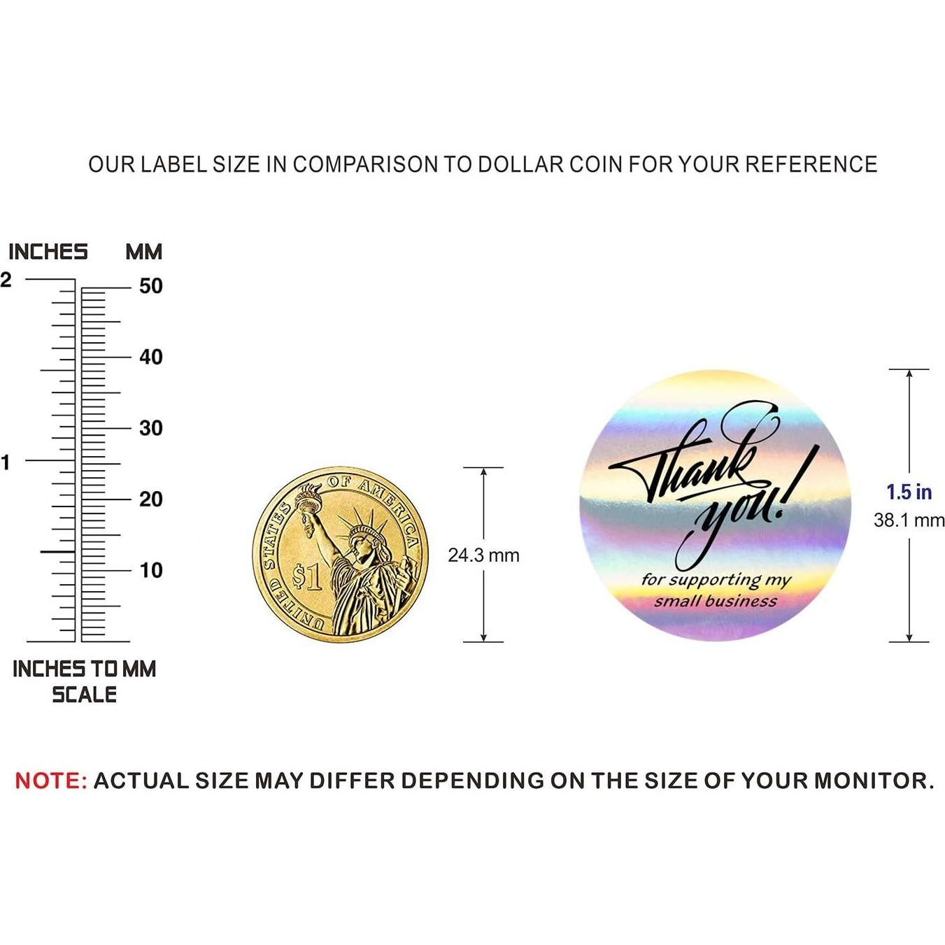 Etiquetas Redondas Padike 500 Unidades Brillo Plateado y Negro