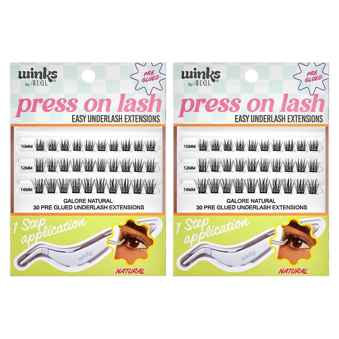 Extensiones de Pestañas Ardell Winks Pre-Glued Natural - 2 Paquetes