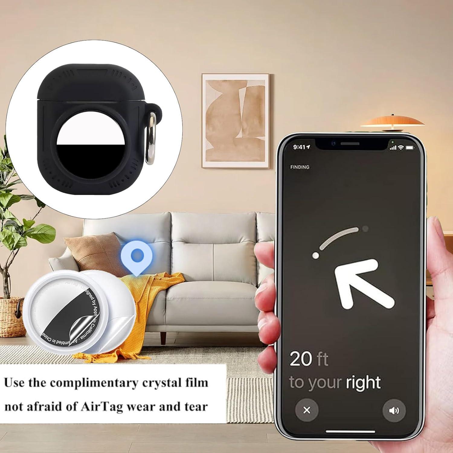 Funda Protectora 2 en 1 para AirPods 1&2 y Localizador - Negro