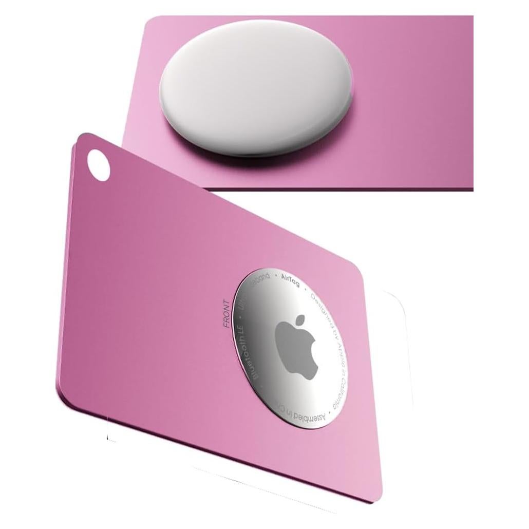 Soporte de Cartera Airtag Metal Rosa Ultra Delgado 6x4.8cm