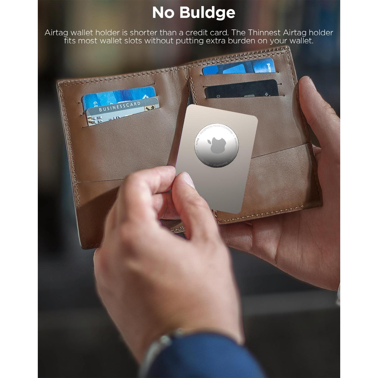 Soporte de Cartera Airtag Metal Rosa Ultra Delgado 6x4.8cm