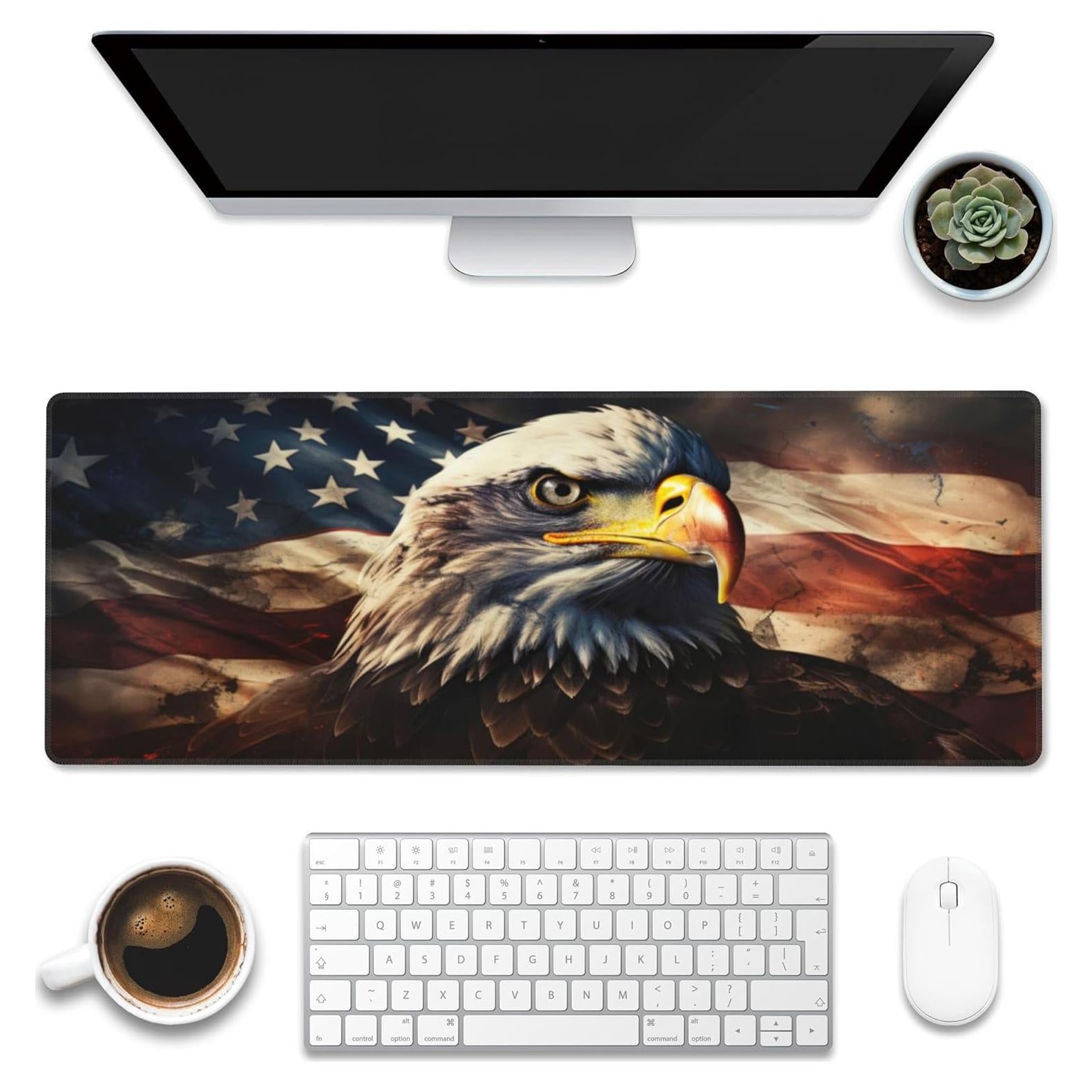 Alfombrilla de Escritorio Gnhkmw XL Águila Calva Americana 80x30cm