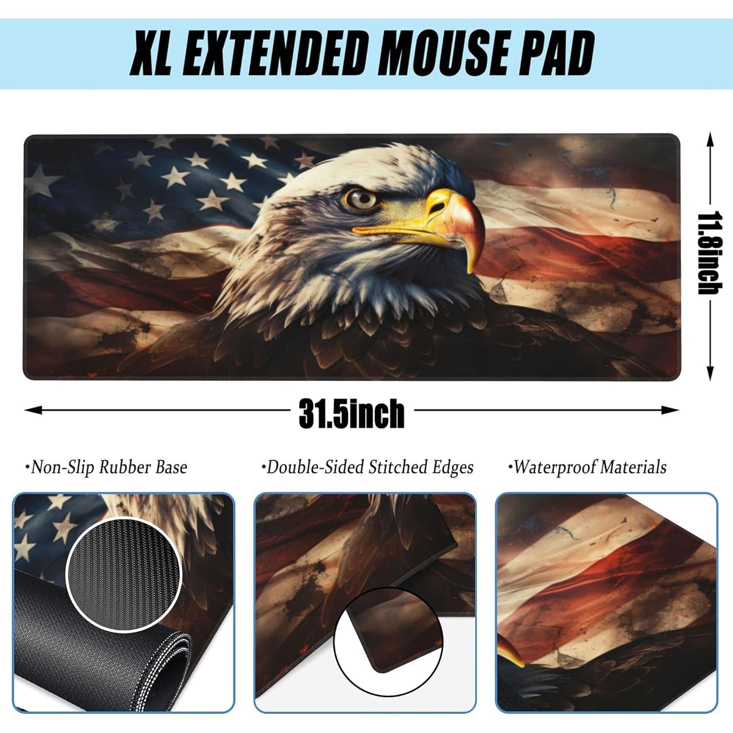 Alfombrilla de Escritorio Gnhkmw XL Águila Calva Americana 80x30cm