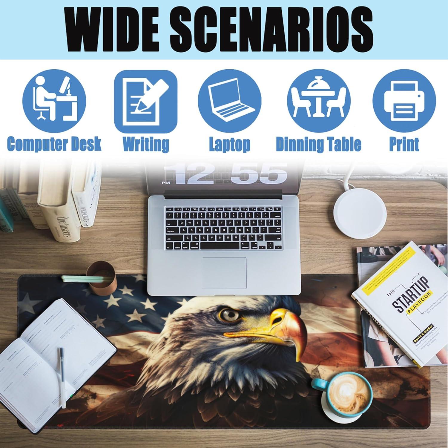 Alfombrilla de Escritorio Gnhkmw XL Águila Calva Americana 80x30cm