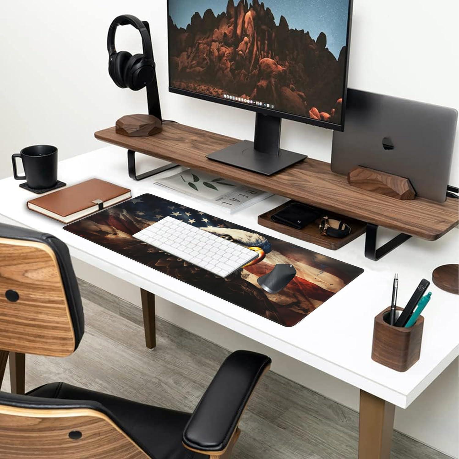 Alfombrilla de Escritorio Gnhkmw XL Águila Calva Americana 80x30cm