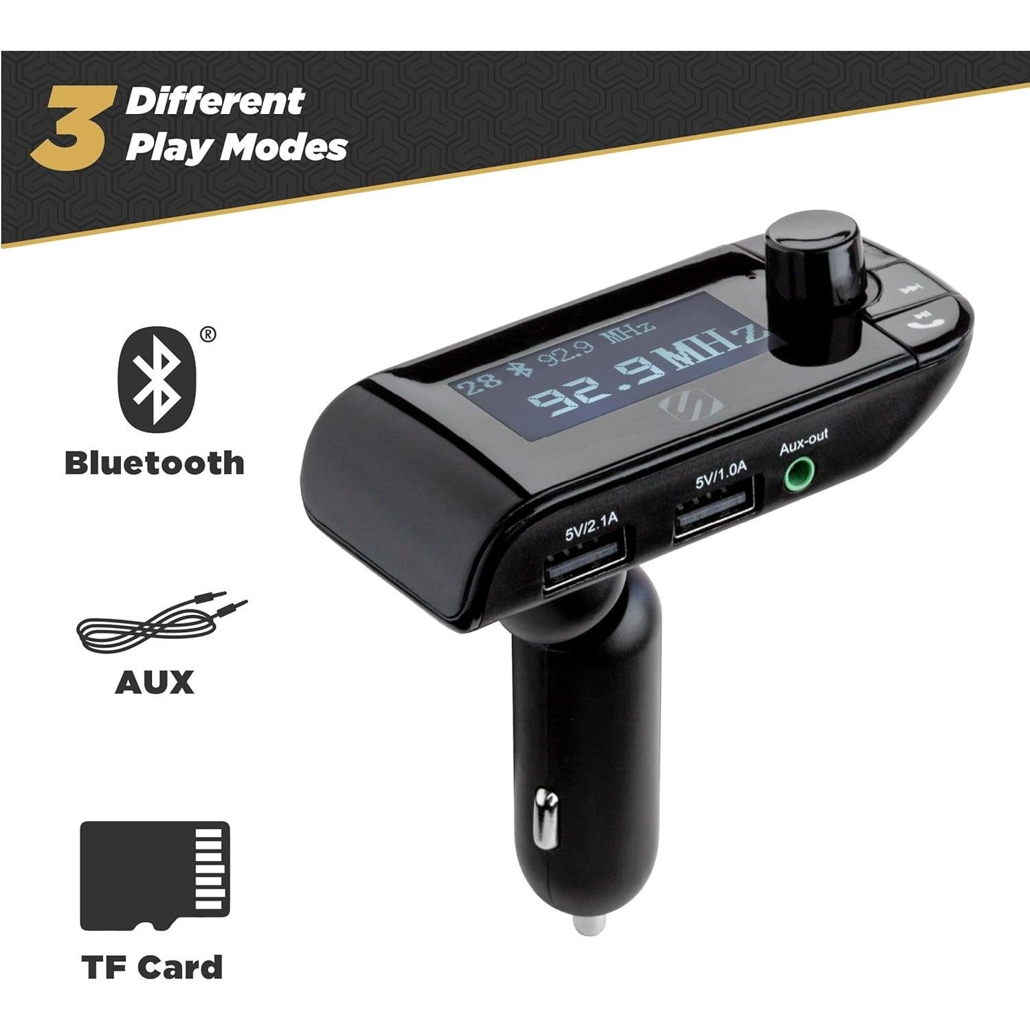 Transmisor FM Bluetooth 5.0 Scosche SBTFM2-XCES0 con Carga USB