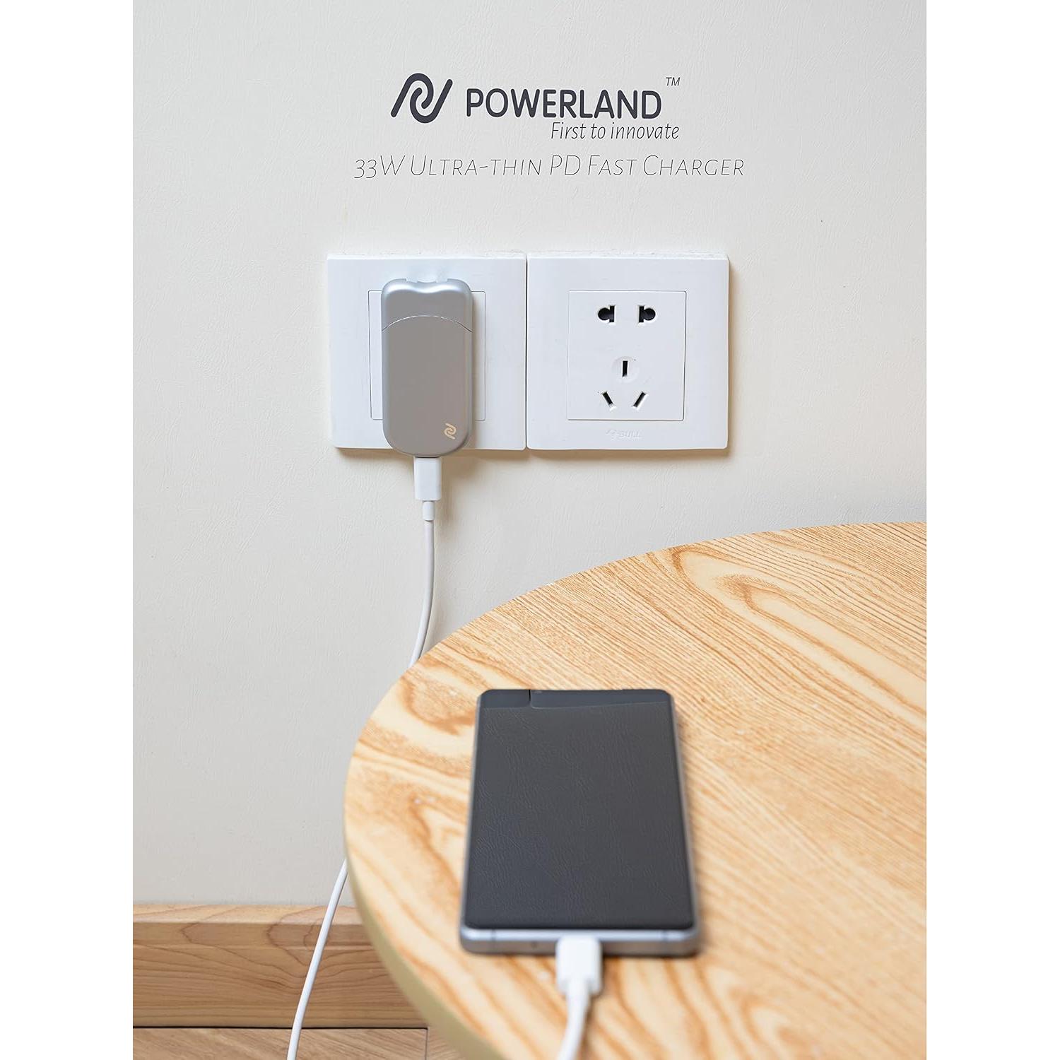 Cargador USB C 33W Powerland QC33 Rápido Ultra Delgado