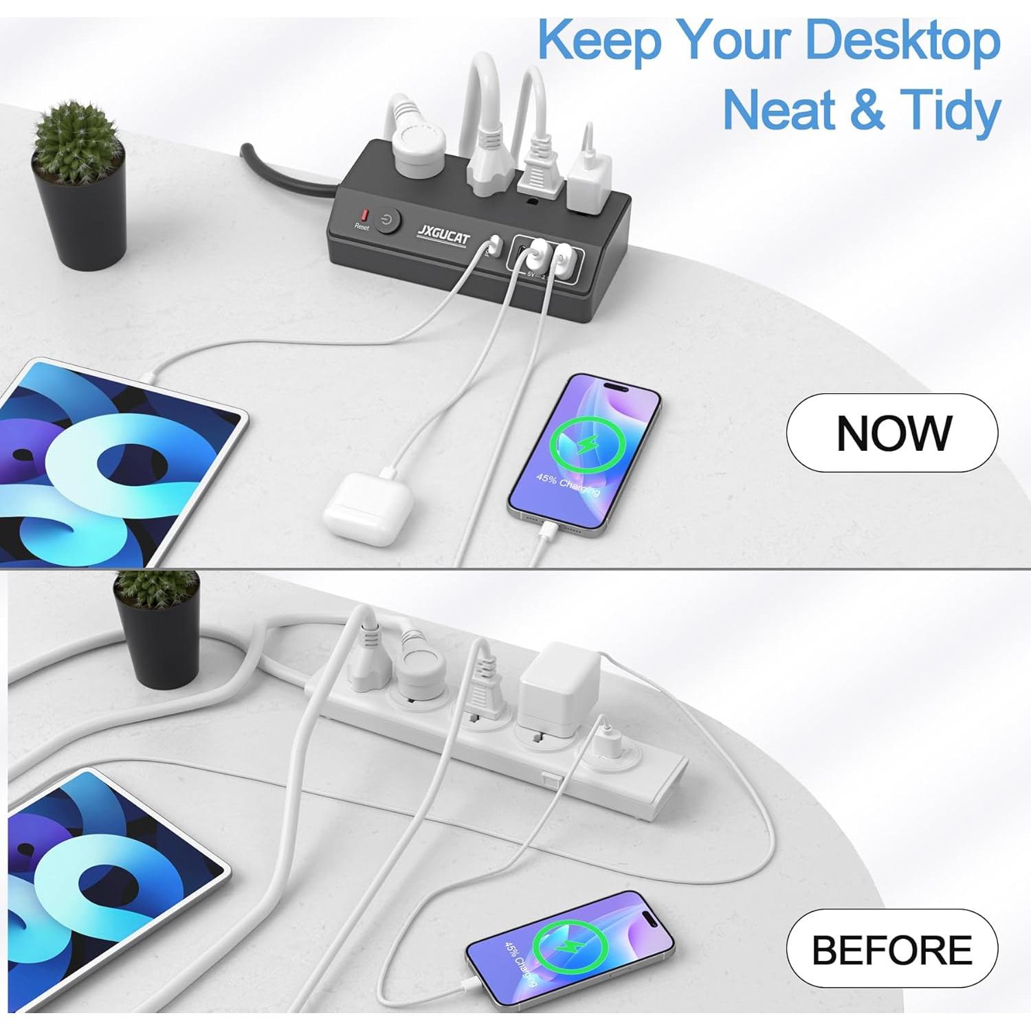 Toma de Corriente de Abrazadera JXGUCAT 20W USB C 4 Salidas