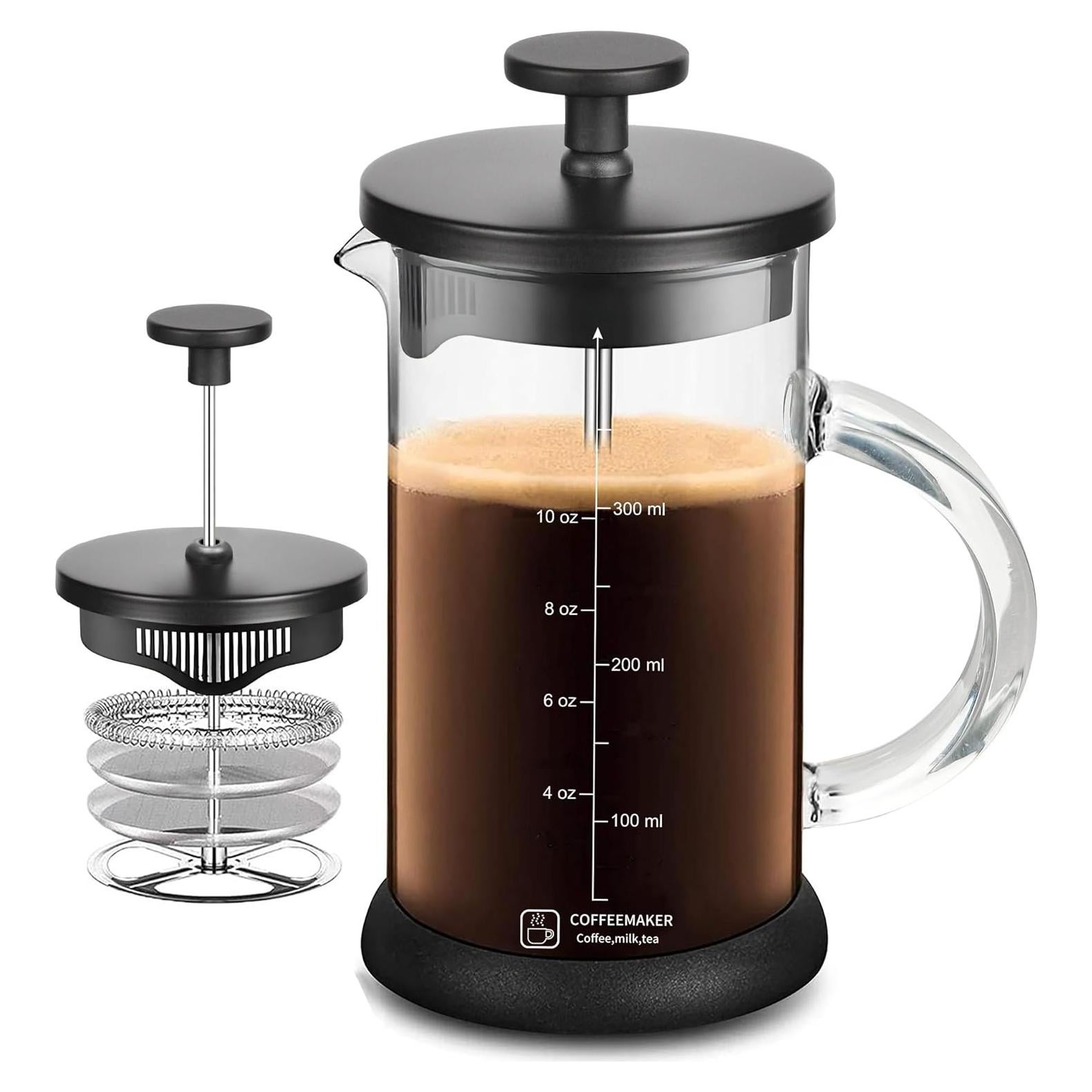 Prensa Francesa Cafetera 12oz YMMIND con Filtros de Acero Inoxidable