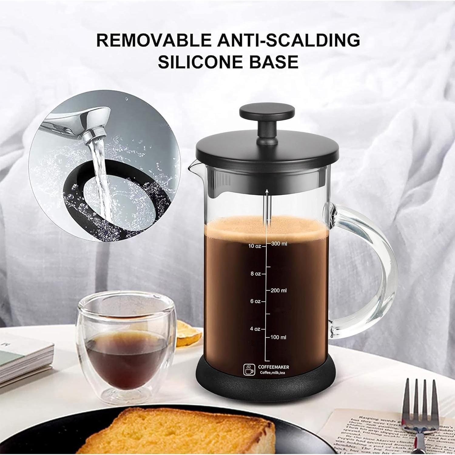 Prensa Francesa Cafetera 12oz YMMIND con Filtros de Acero Inoxidable