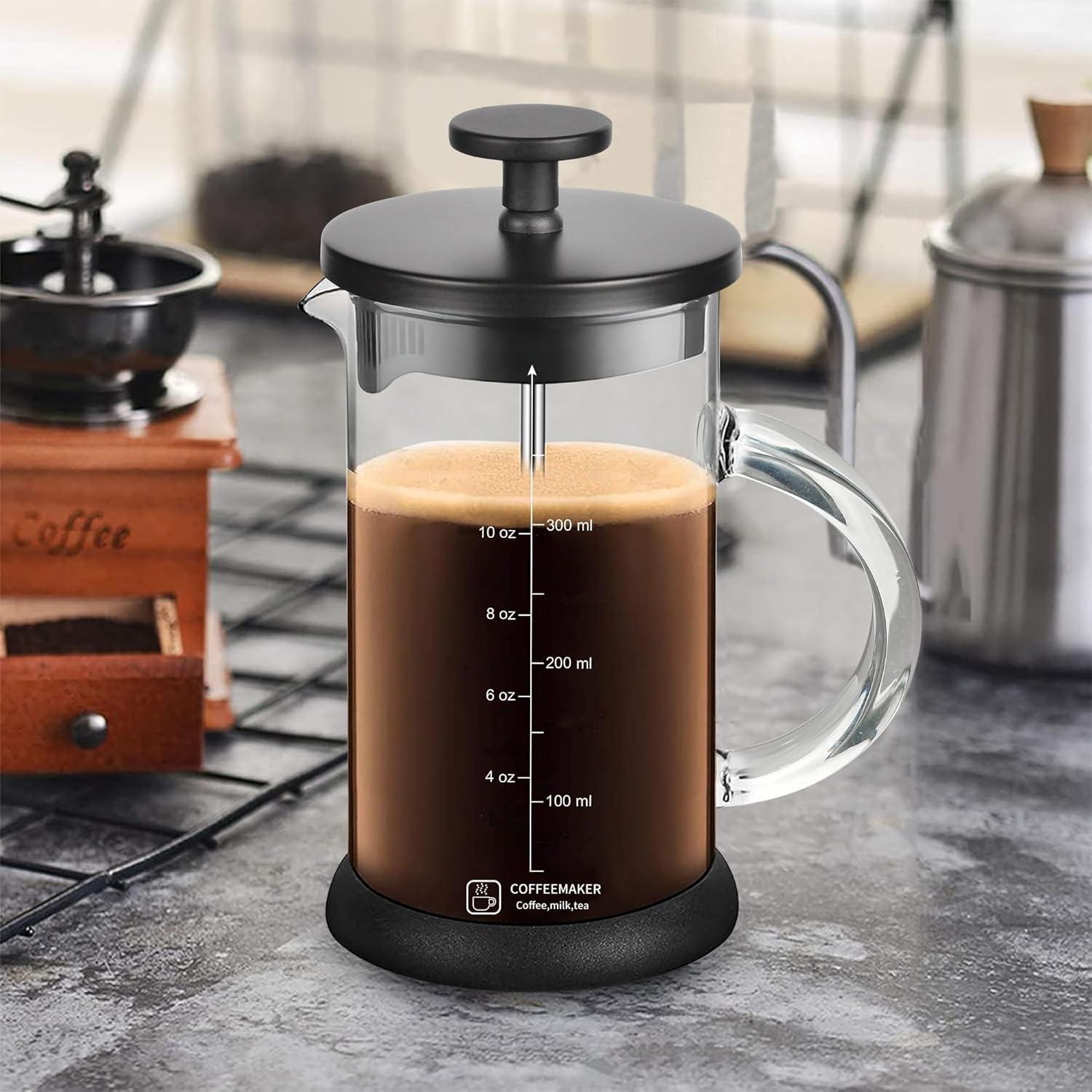 Prensa Francesa Cafetera 12oz YMMIND con Filtros de Acero Inoxidable