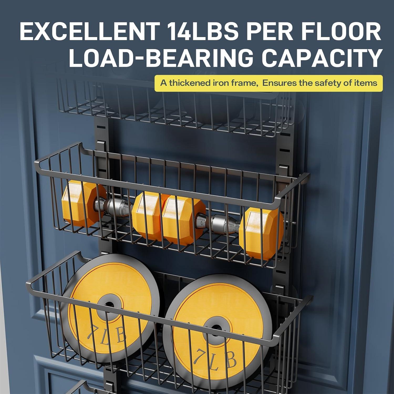 Organizador de despensa sobre la puerta MSERCUOR 8 niveles negro