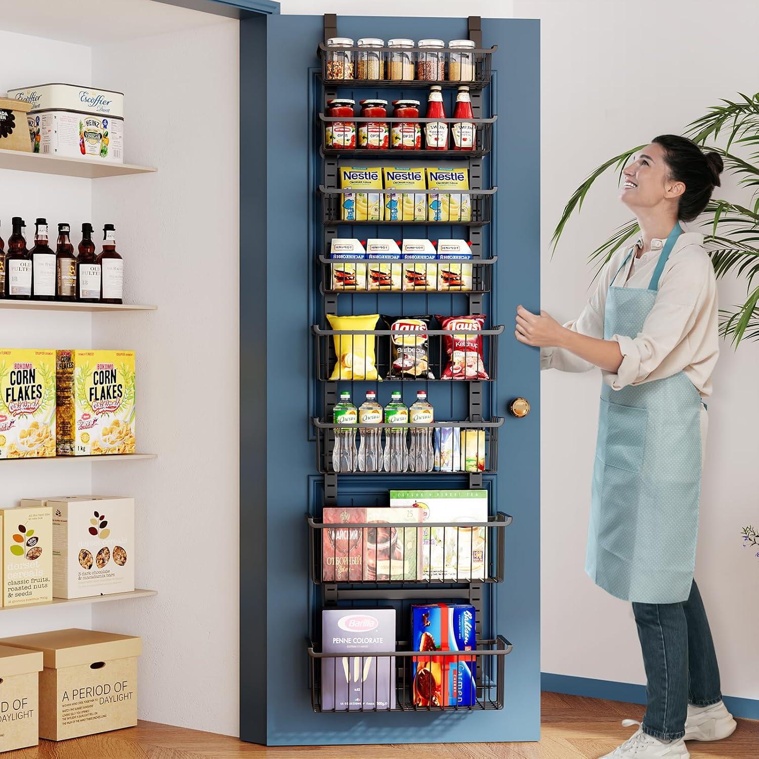 Organizador de despensa sobre la puerta MSERCUOR 8 niveles negro