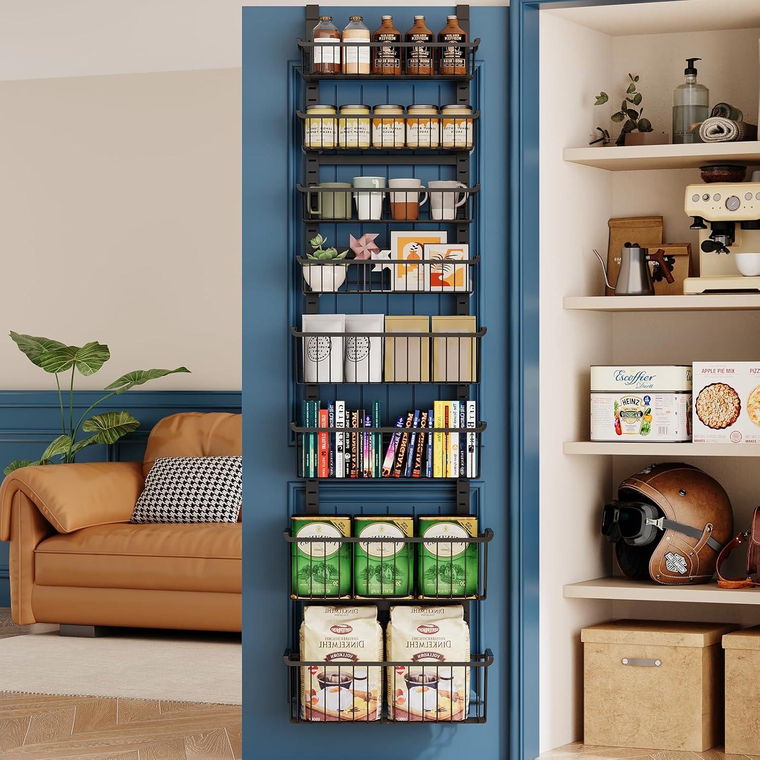 Organizador de despensa sobre la puerta MSERCUOR 8 niveles negro